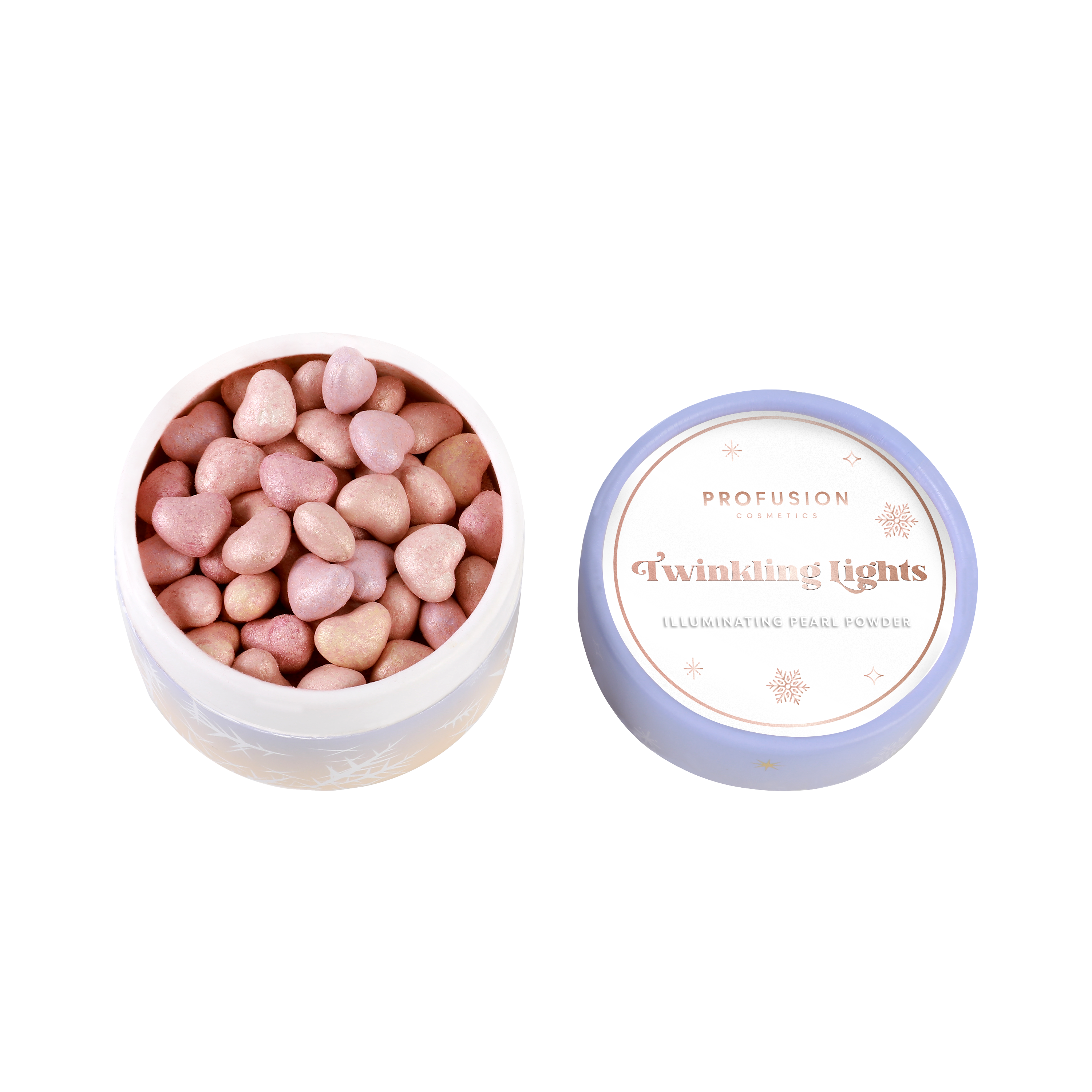 PROFUSION Frosted Snow Sparkle | Twinkling Lights Powder Puff Set