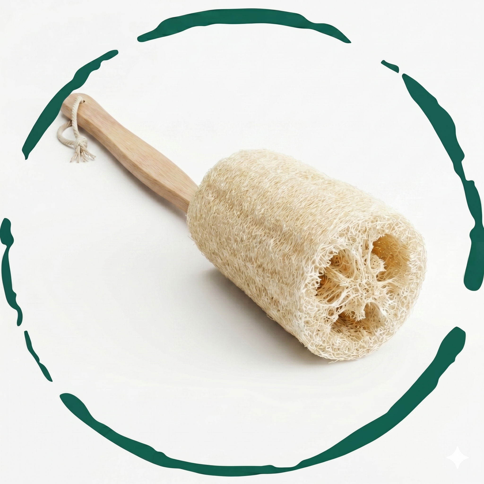 BENAT Natural Loofah Bath Brush w/Long Handle.