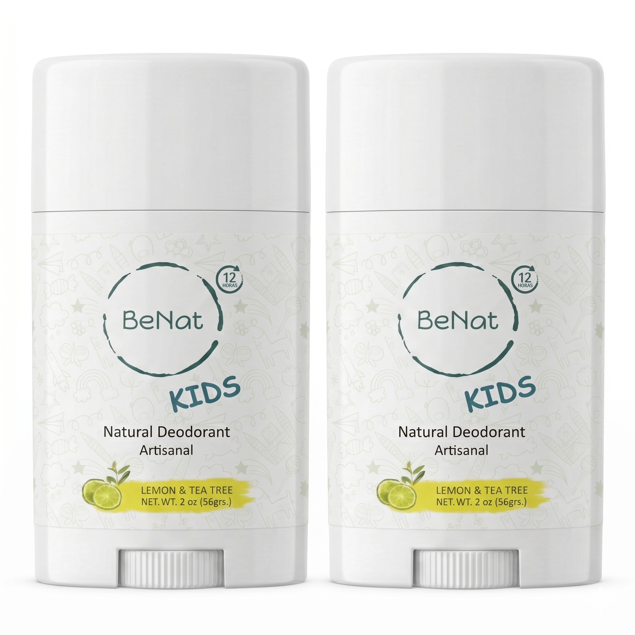 BENAT 2-Pack all-Natural Deodorants for Kids & Teens
