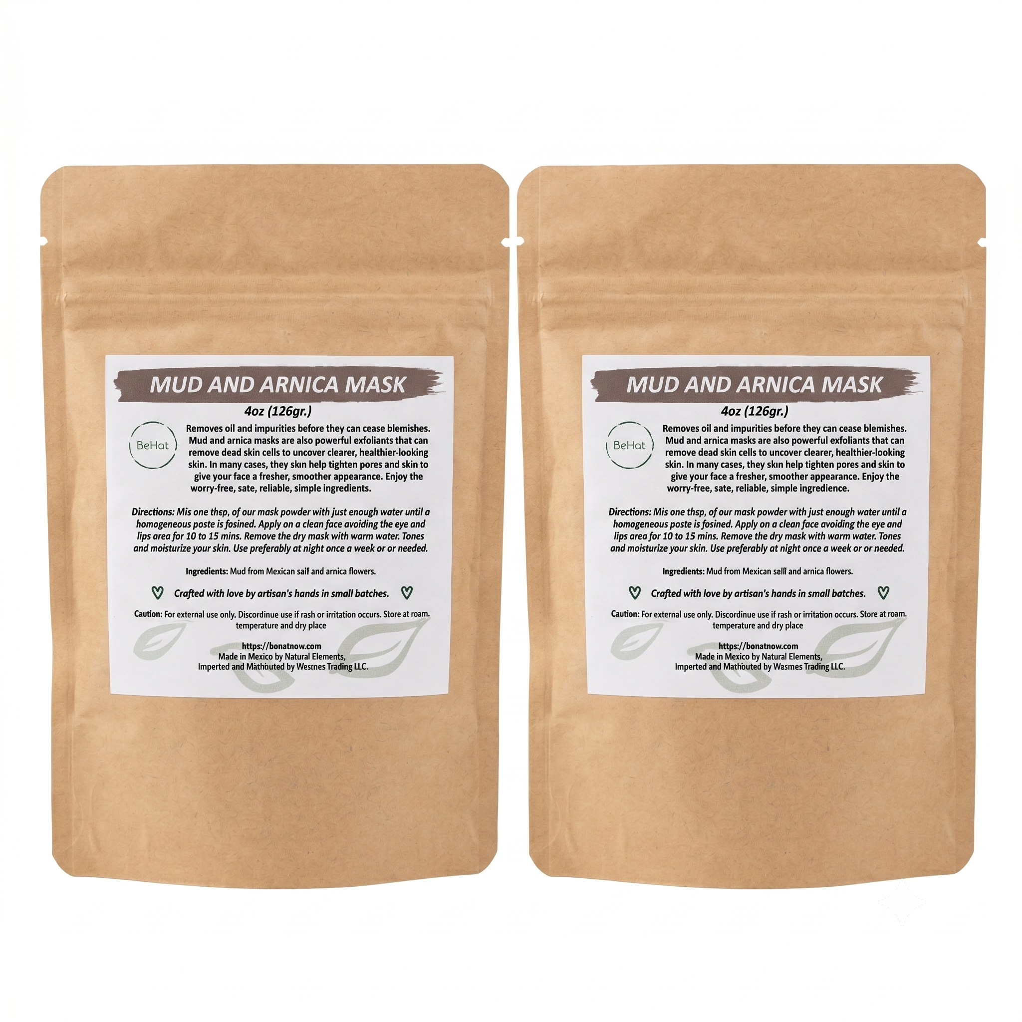 BENAT 2-pack Mud & Arnica Facial Mask