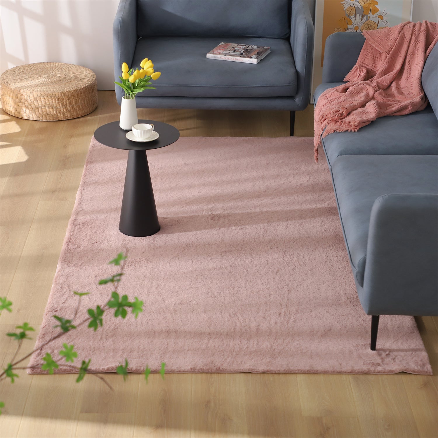 Kasentex Fluffy Elegant Faux Fur Area Rugs, Ultra Soft, Room Decor, Graduation Gifts, Fathers Day Gift, Mom Gift