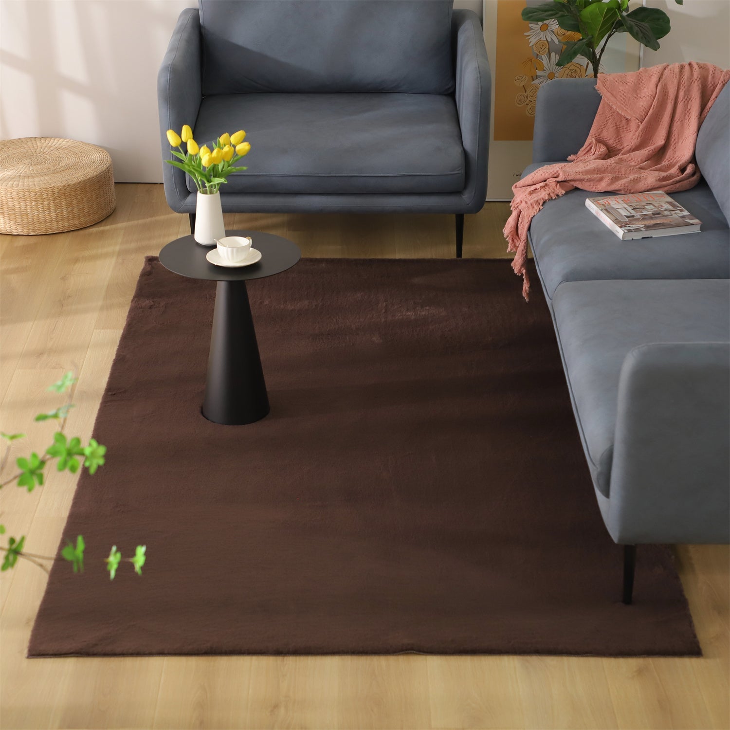 Kasentex Fluffy Elegant Faux Fur Area Rugs, Ultra Soft, Room Decor, Graduation Gifts, Fathers Day Gift, Mom Gift