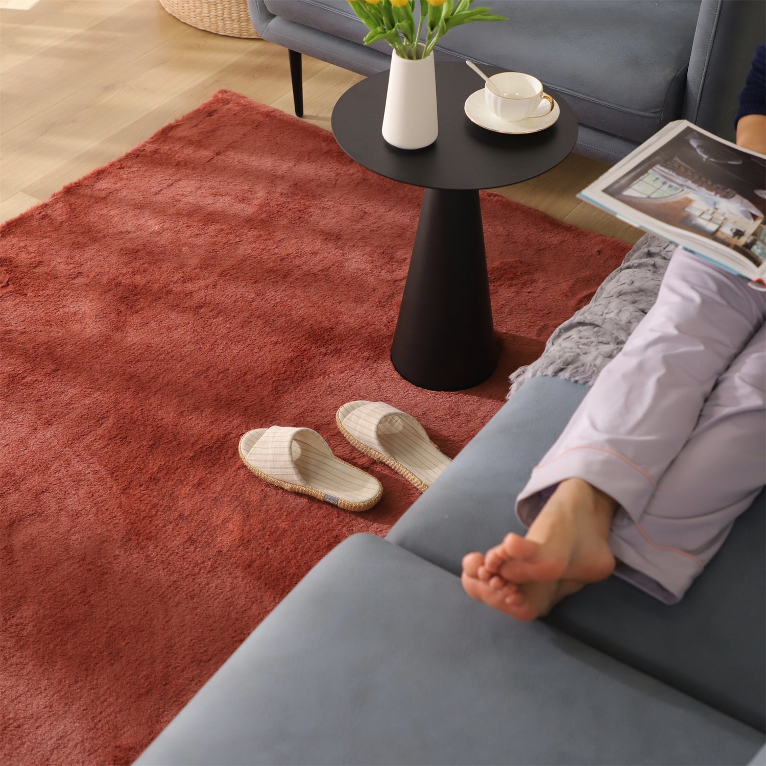 Kasentex Fluffy Elegant Faux Fur Area Rugs, Ultra Soft, Room Decor, Graduation Gifts, Fathers Day Gift, Mom Gift