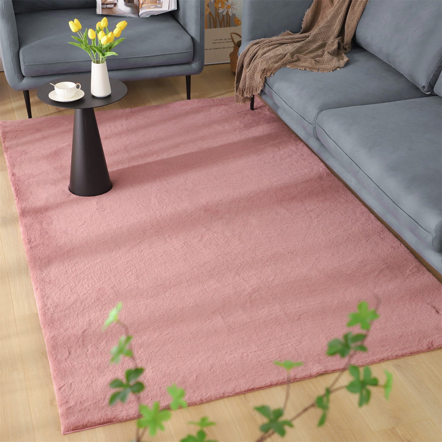 Kasentex Fluffy Elegant Faux Fur Area Rugs, Ultra Soft, Room Decor, Graduation Gifts, Fathers Day Gift, Mom Gift