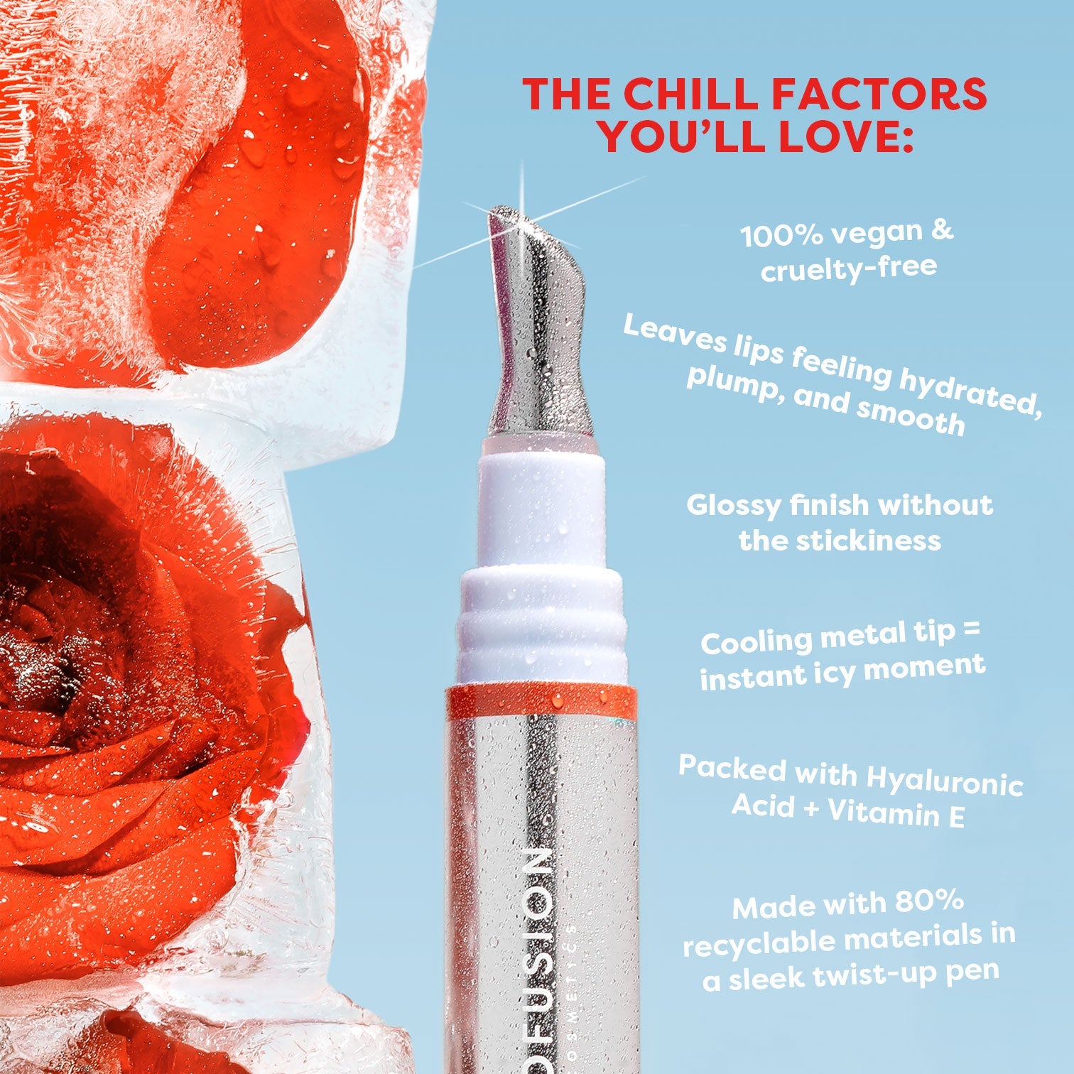 PROFUSION Frosted Kiss Cooling Plumping Lip Gloss