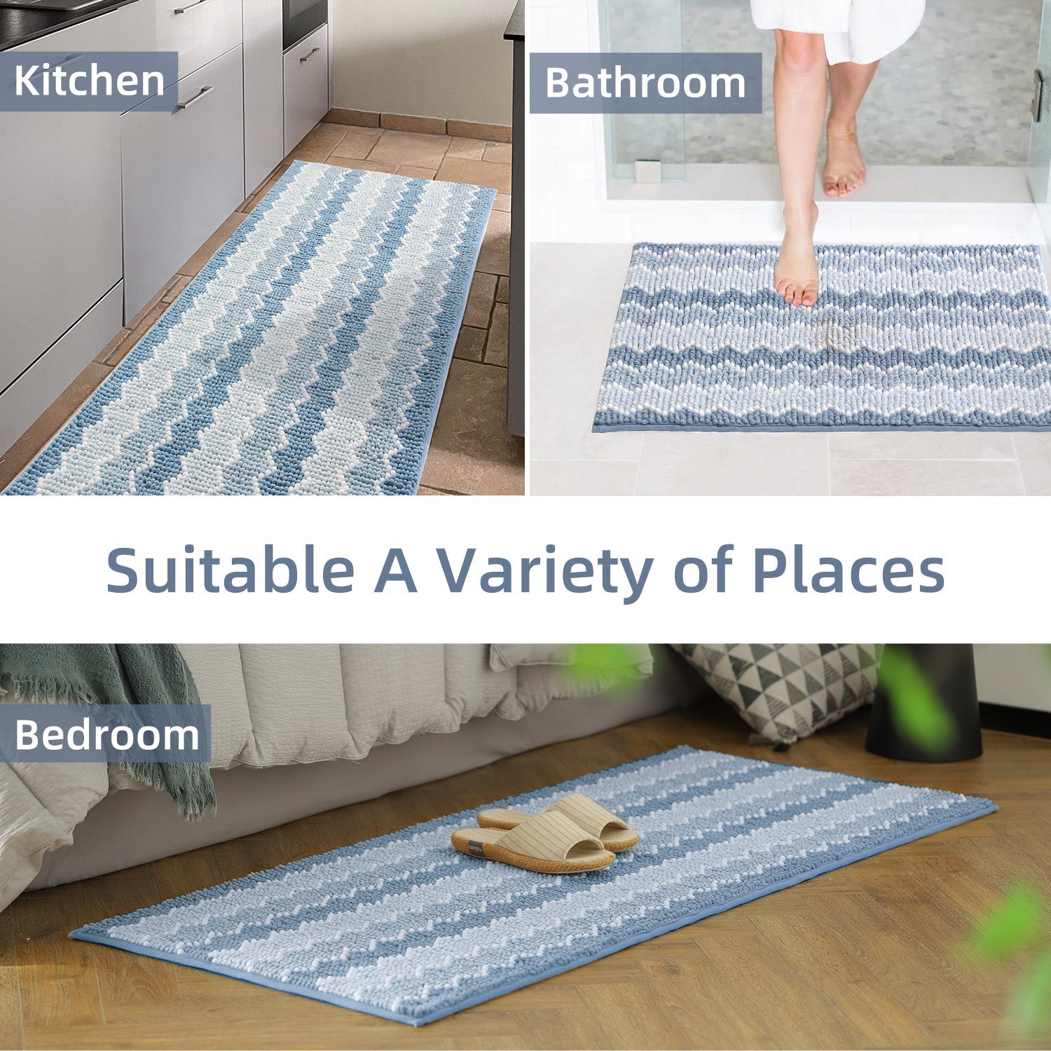 Kasentex Soft Absorbent Durable Non-Slip Bathroom Rug Mat, Room Decor, Graduation Gifts, Fathers Day Gift, Mother Gift