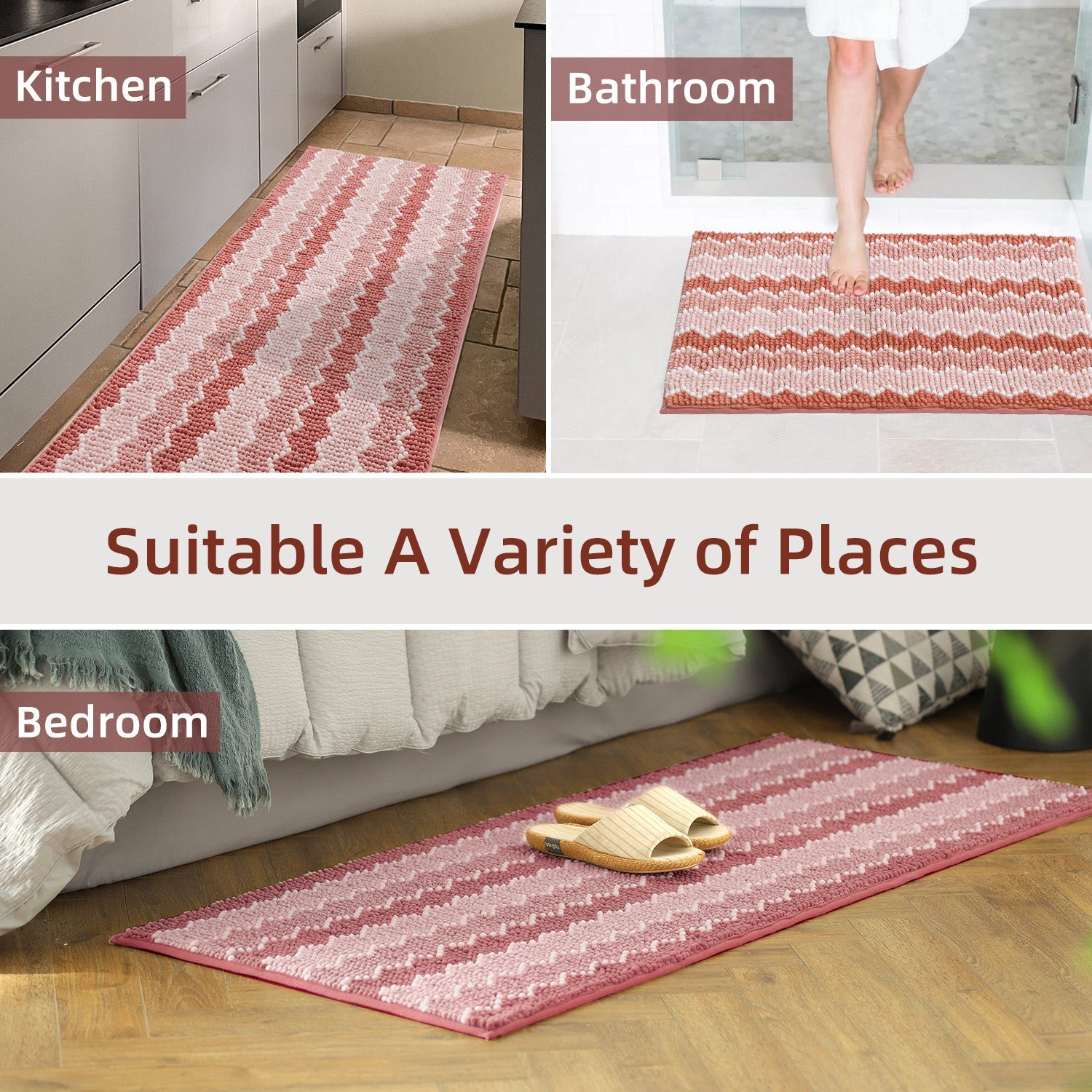 Kasentex Soft Absorbent Durable Non-Slip Bathroom Rug Mat, Room Decor, Graduation Gifts, Fathers Day Gift, Mother Gift