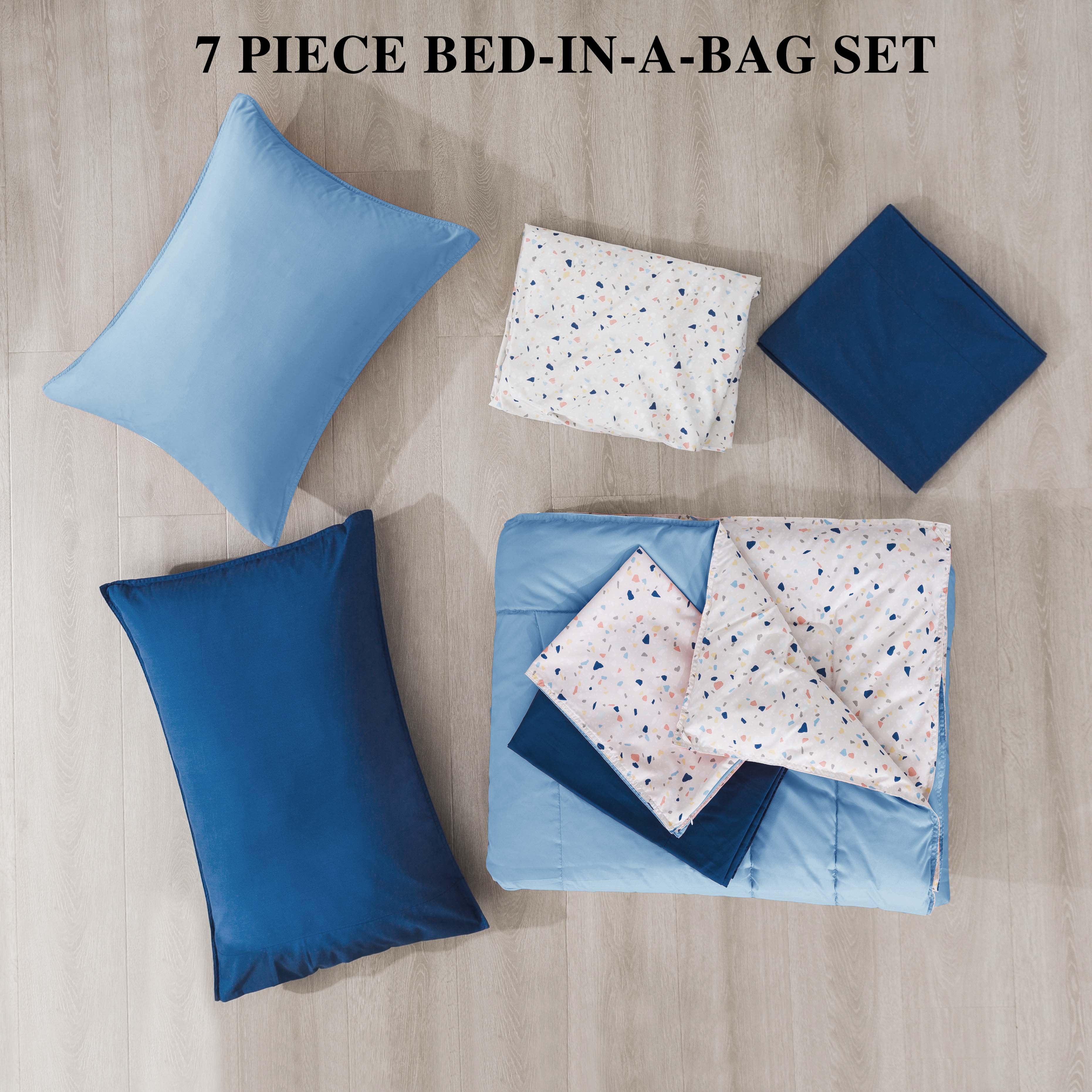 Kasentex Reversible 5 and 7 Piece Ultra Soft Cozy Bed Comforter Sets, Room Decor