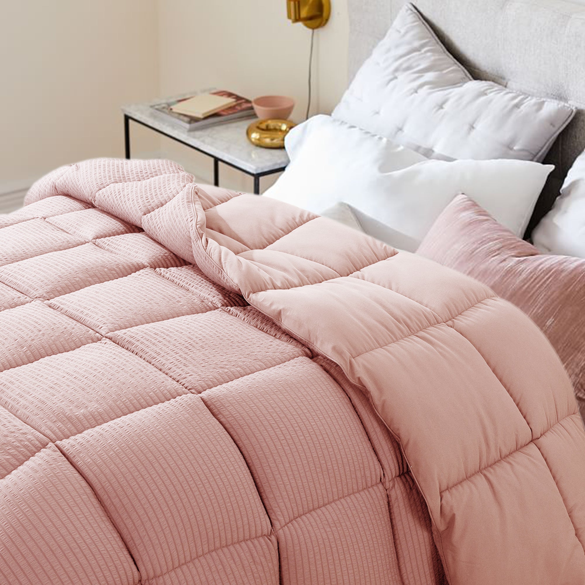 Kasentex Ultra Soft All Season Down Alternative Reversible Comforter, Twin, Queen, King, Room Decor, Graduation Gifts