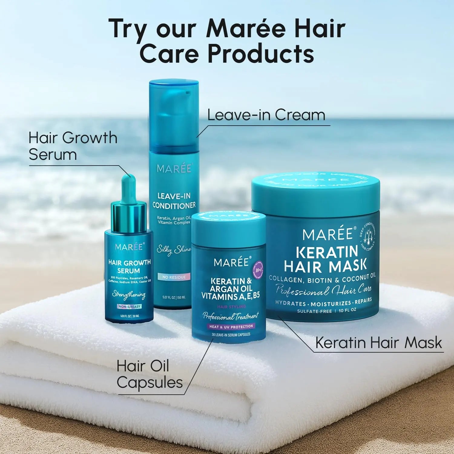 MAREE Keratin Oil Serum for Dry & Damaged Hair