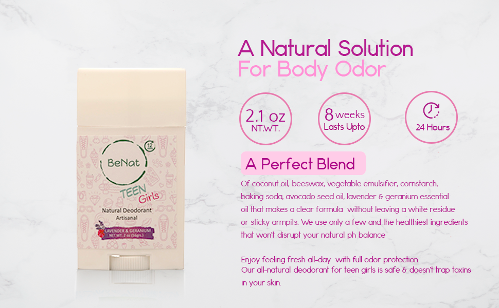BENAT All-Natural Deodorant for Kids & Teens