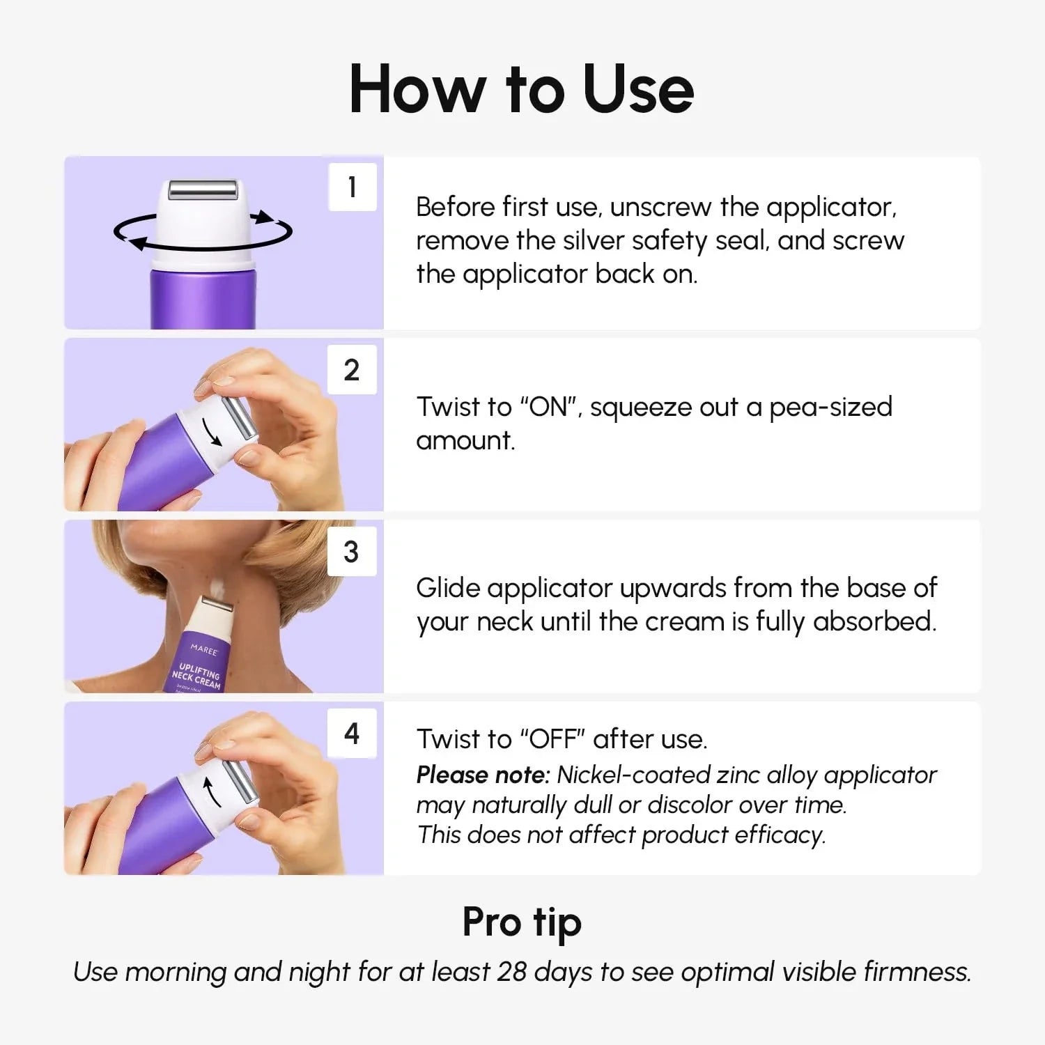 MAREE Pro-Retinol Neck Lifting Cream Massager