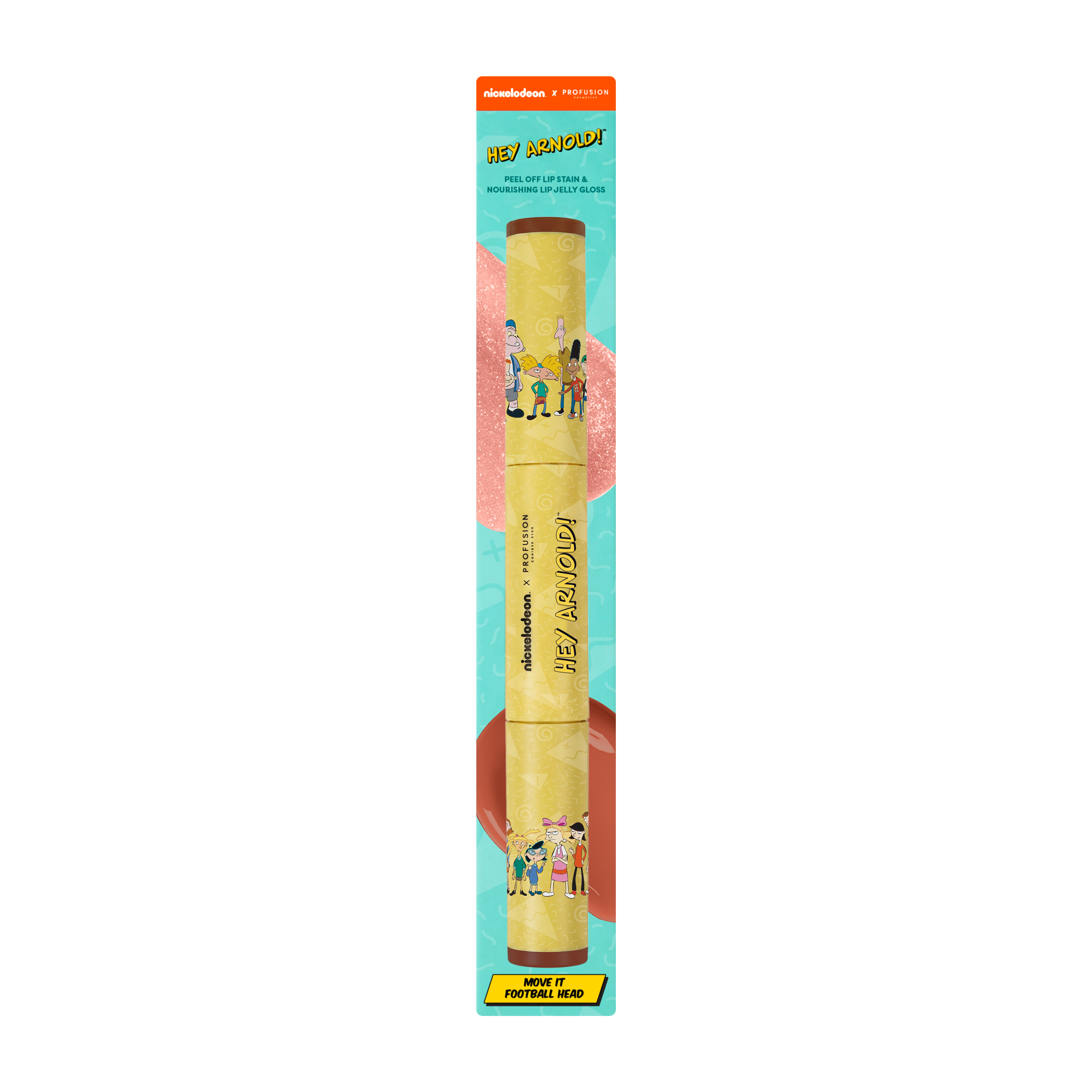 Hey Arnold! | Move It Football Head - Peel Off Lip Stain & Nourishing Lip Balm
