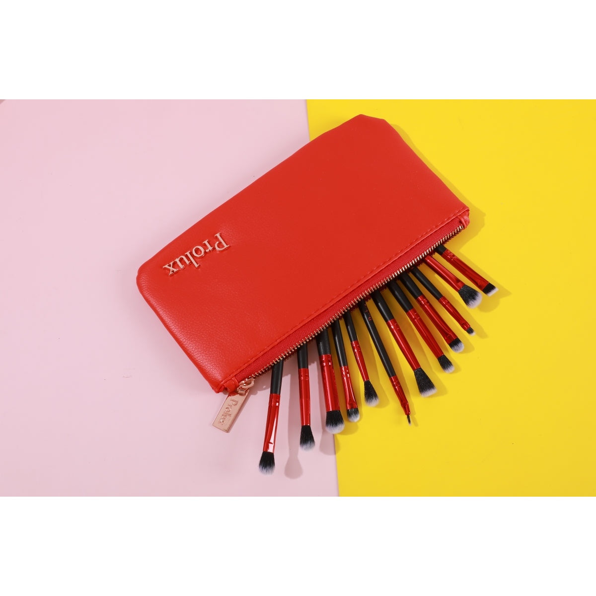 Deluxe Red Makeup Brush Set