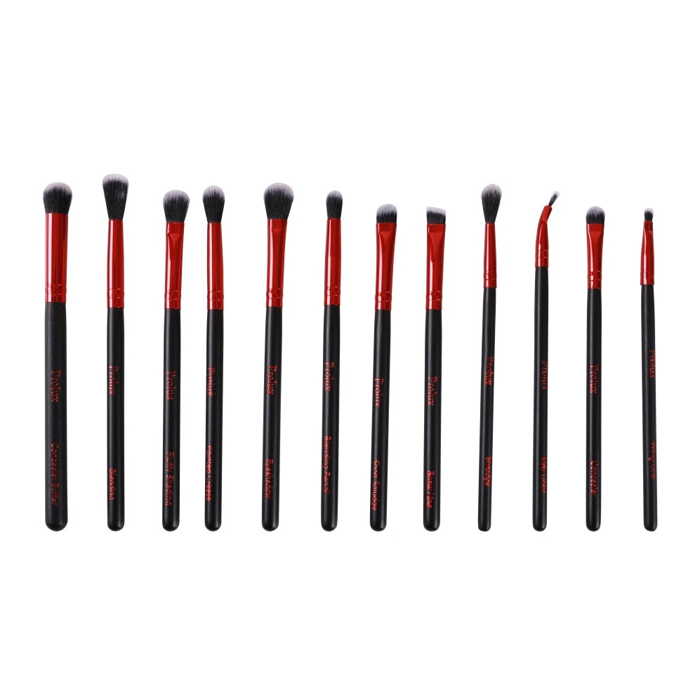 Deluxe Red Makeup Brush Set