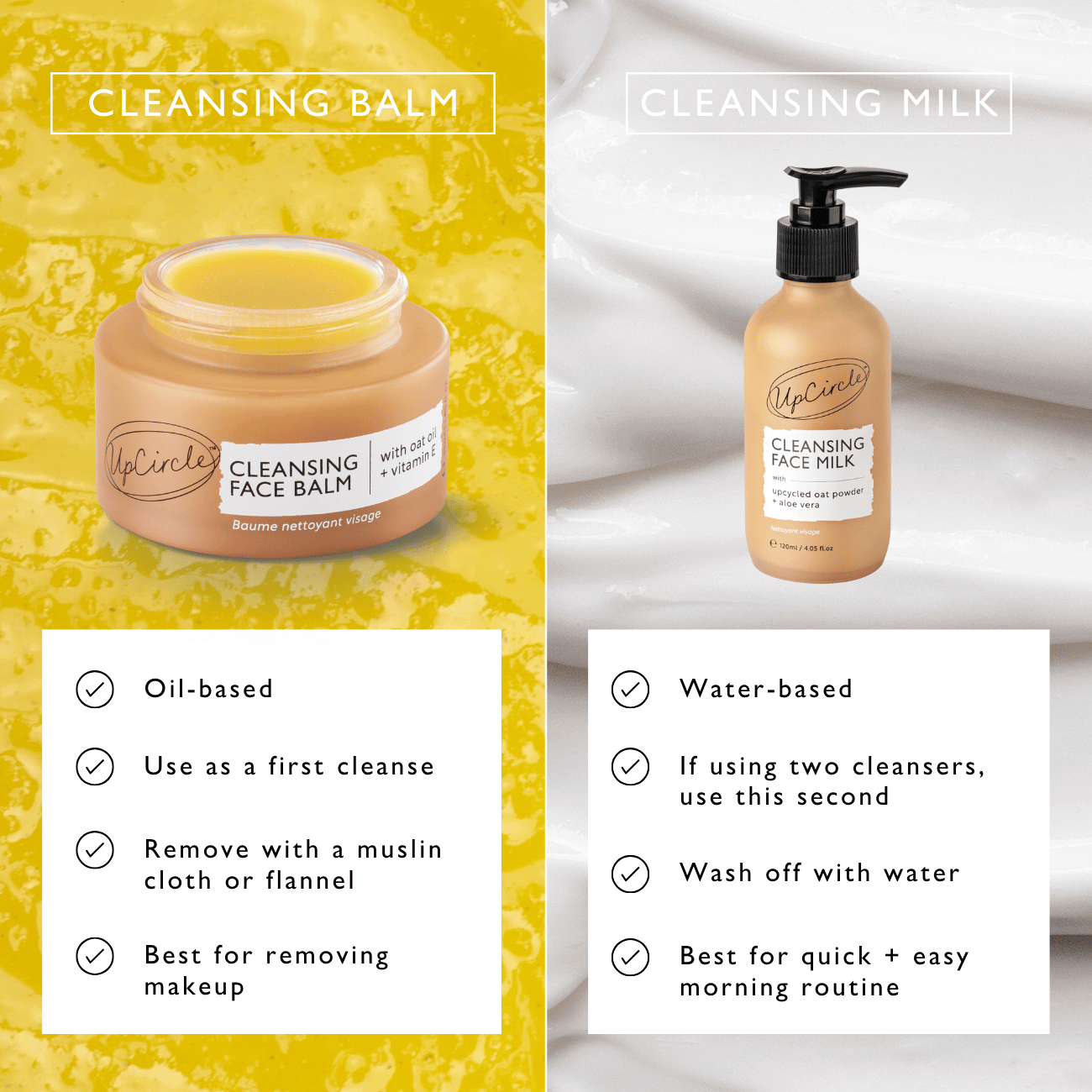 UPCIRCLE Cleansing Face Balm with Oat Oil + Vitamin E