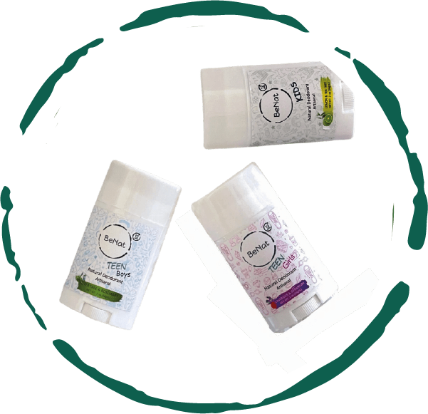 BENAT 2-Pack all-Natural Deodorants for Kids & Teens