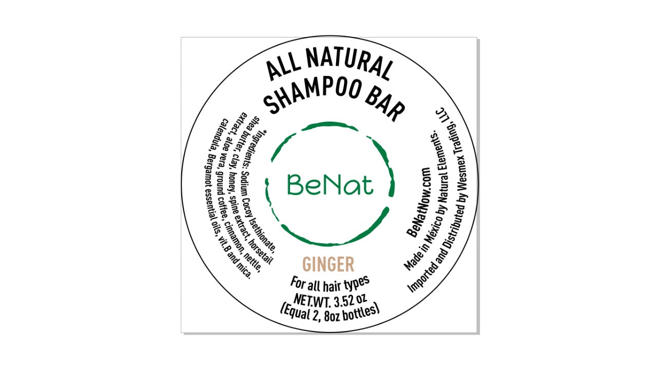 BENAT All-Natural Shampoo Bar. Plastic-Free