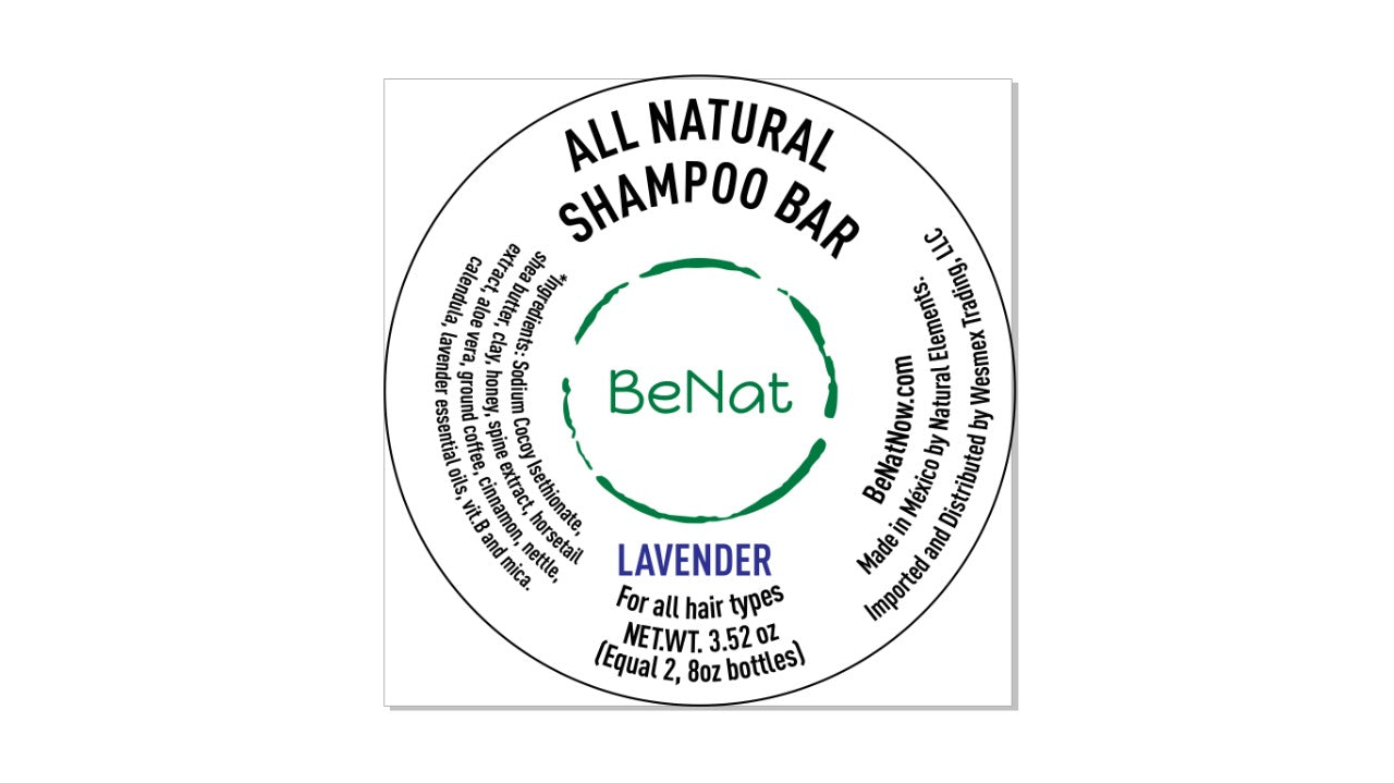 BENAT All-Natural Shampoo Bar. Plastic-Free
