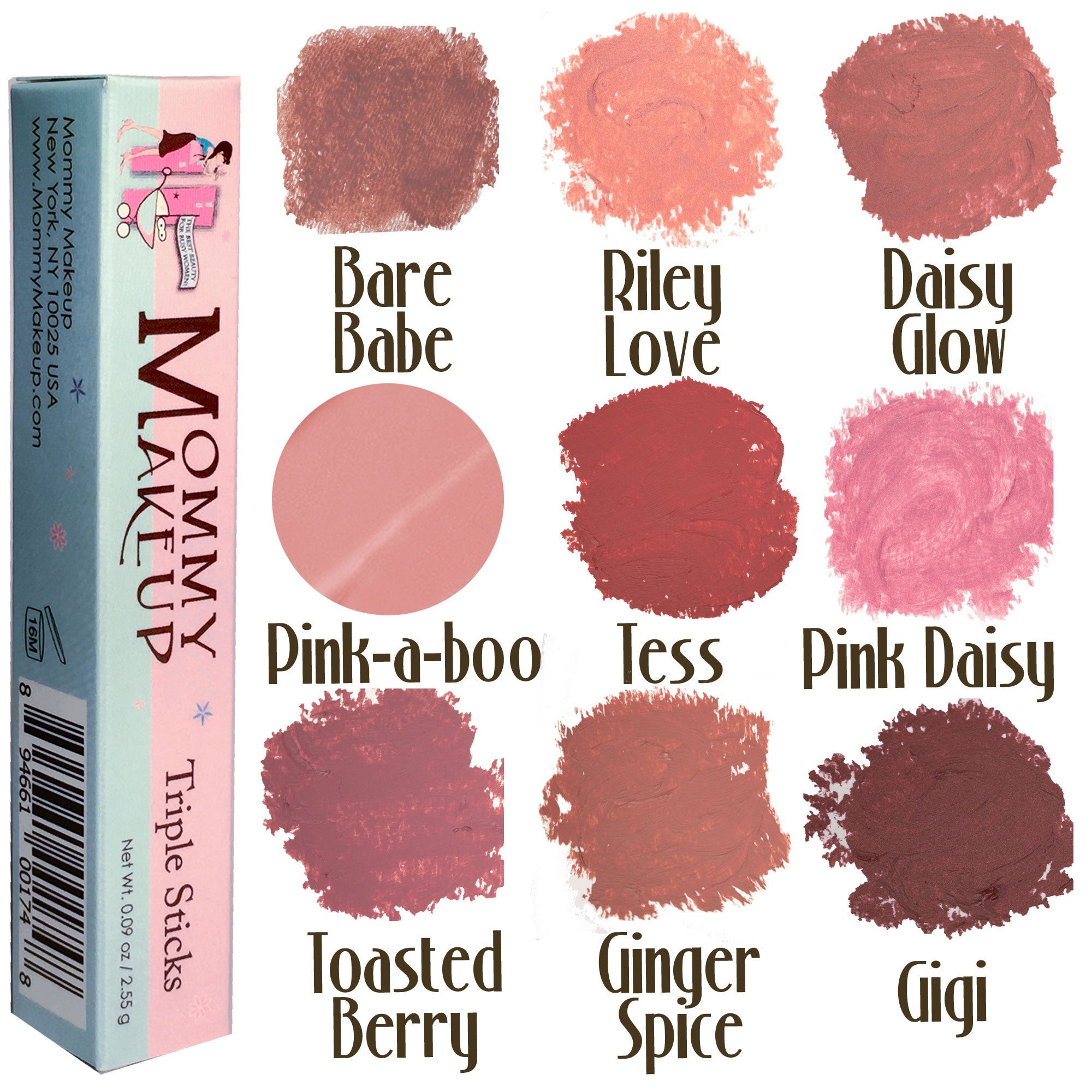 Triple Sticks Lipstick, Cream Blush, and Treatment in Pink-a-boo