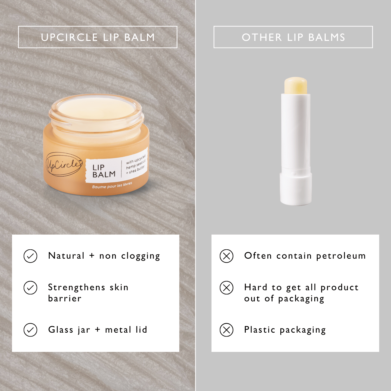 UPCIRCLE Lip Balm with Hemp Seed Oil