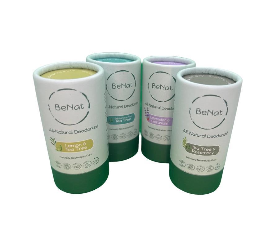 BENAT 2-Pack All-Natural, Plastic-Free Deodorants