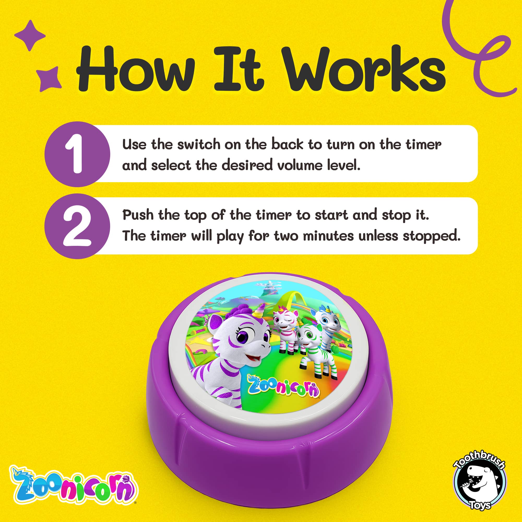 Zoonicorn® Kids Toothbrush Timer With Music by Toothbrush Toys