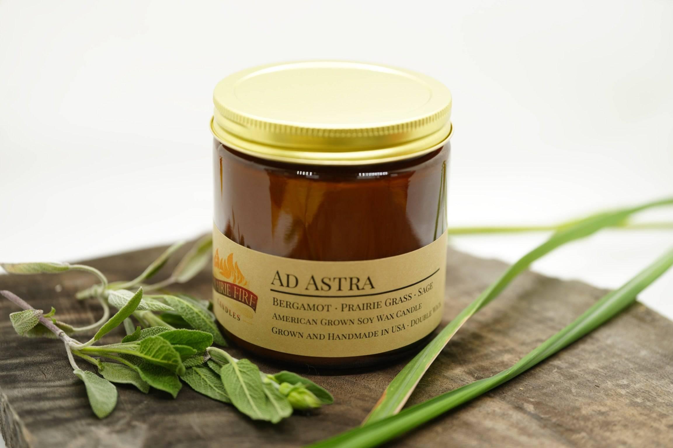 Ad Astra Soy Wax Candle | 16 oz Double Wick Amber Apothecary Jar