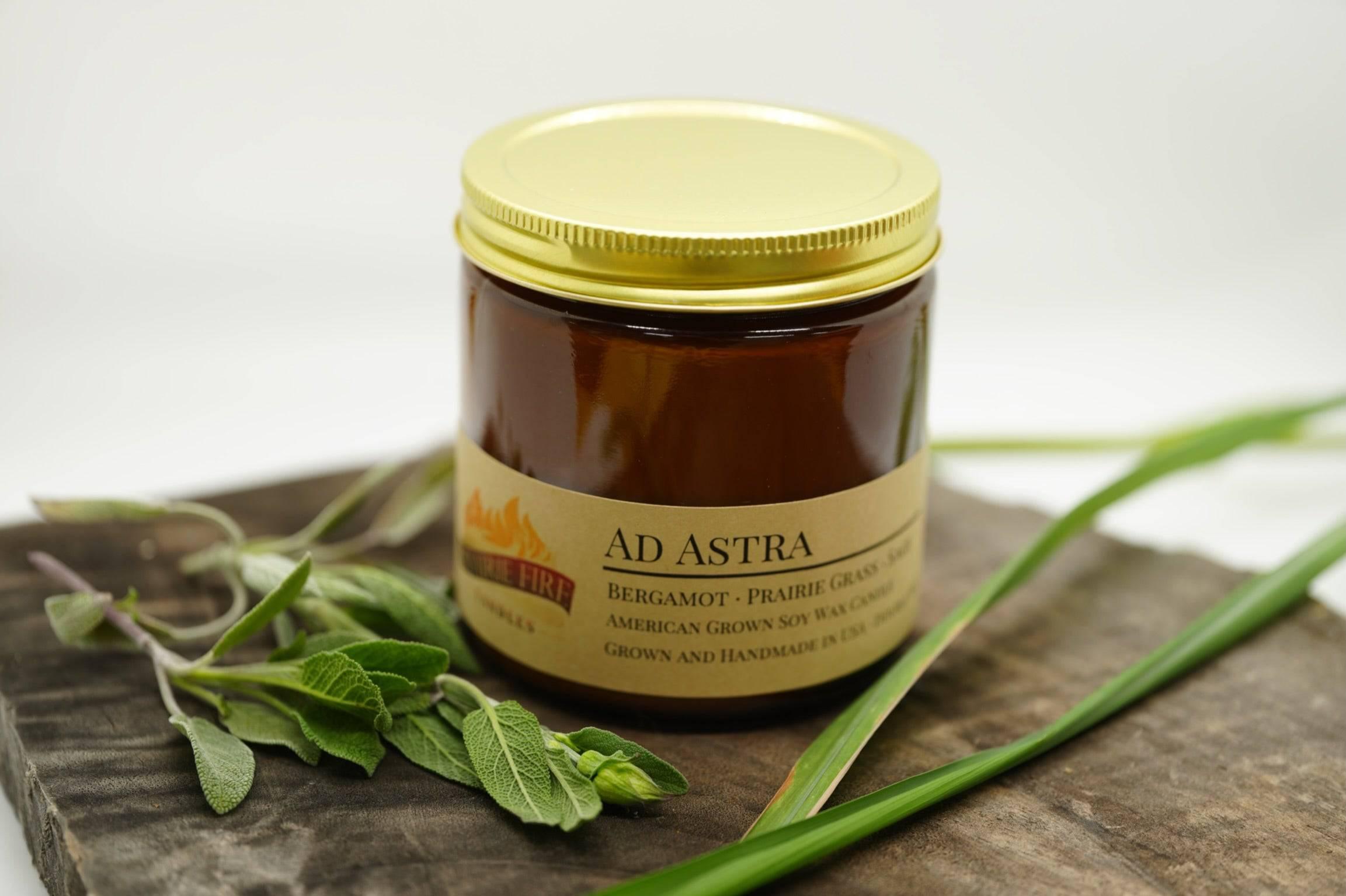 Ad Astra Soy Wax Candle | 16 oz Double Wick Amber Apothecary Jar