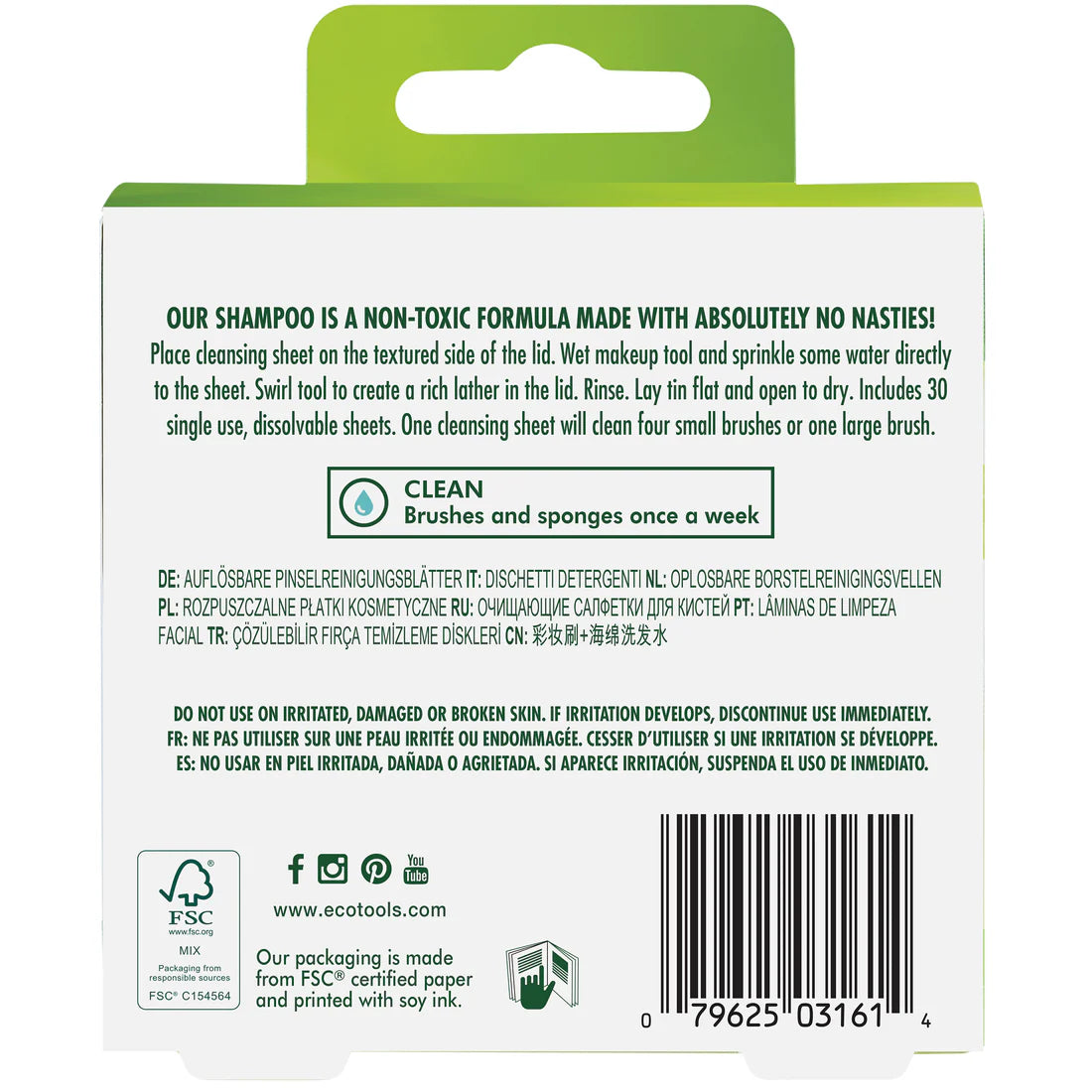 ECOTOOLS Dissolvable Brush Cleansing Sheets