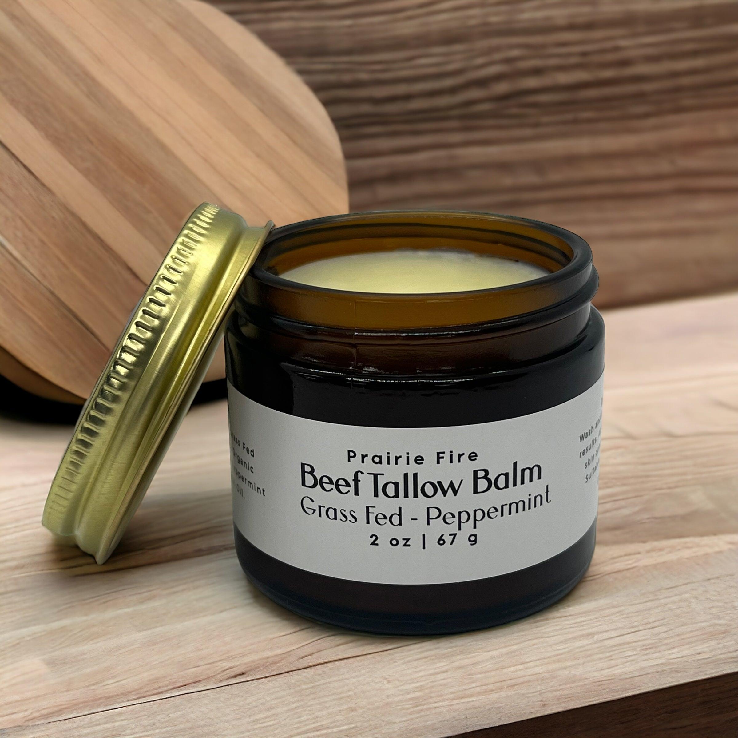 Grass Fed Beef Tallow Balm - 2 oz - Grown and Made in USA - Organic Grass Fed and Finished Tallow - Moisturizing Skin Care