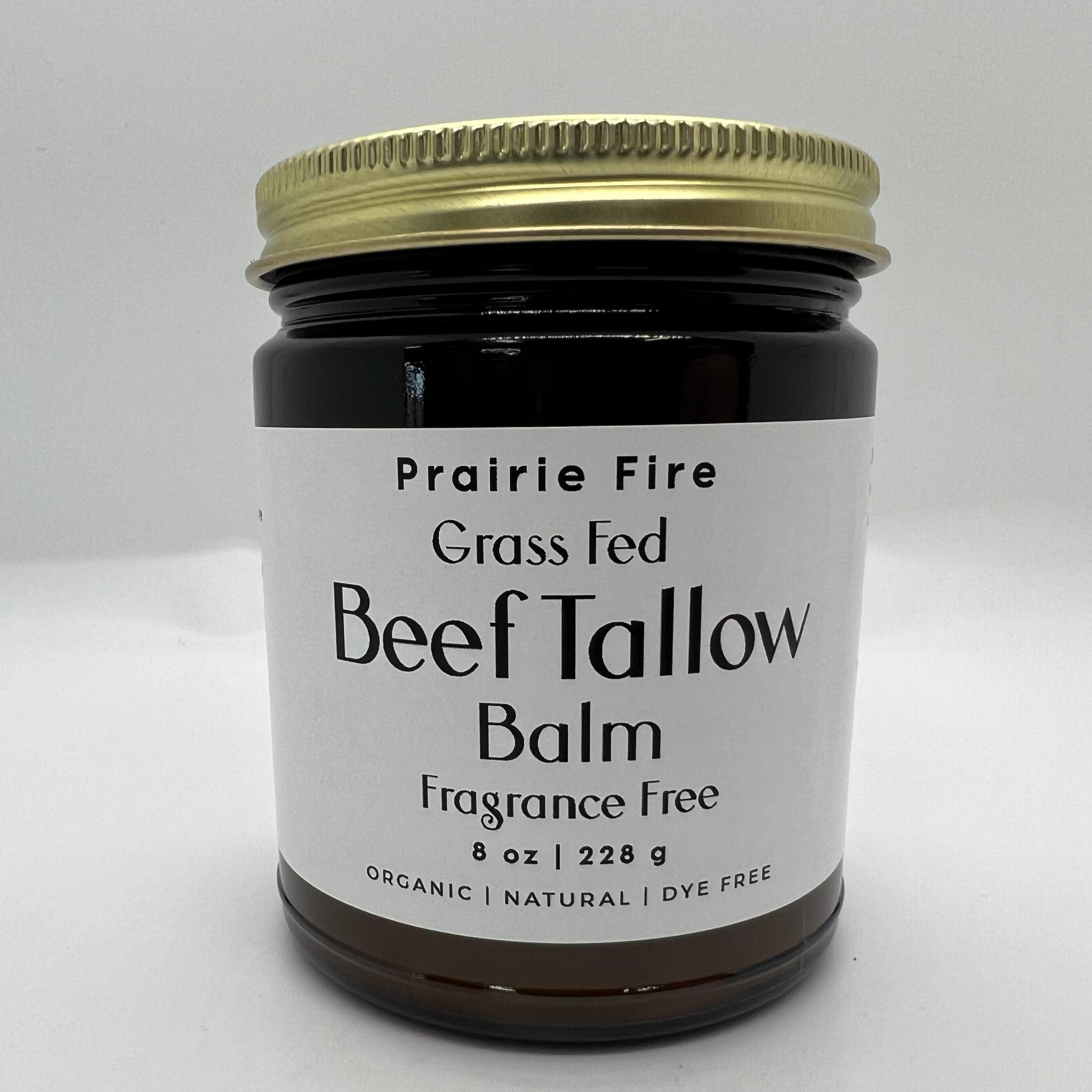 Grass Fed Beef Tallow Balm - 8 oz - Made in USA - Organic Grass Fed and Finished - Moisturizing Skin Care