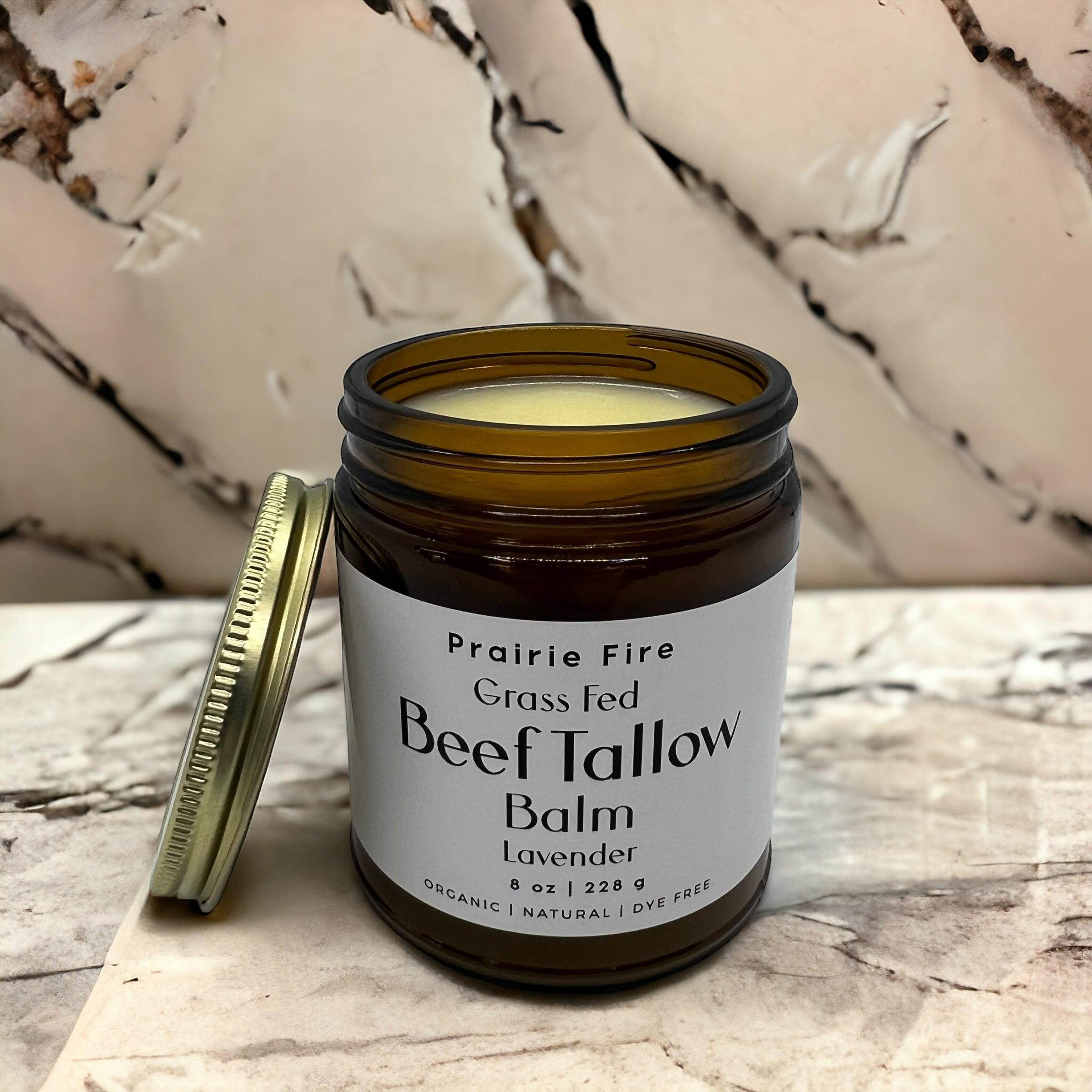 Grass Fed Beef Tallow Balm - 8 oz - Made in USA - Organic Grass Fed and Finished - Moisturizing Skin Care