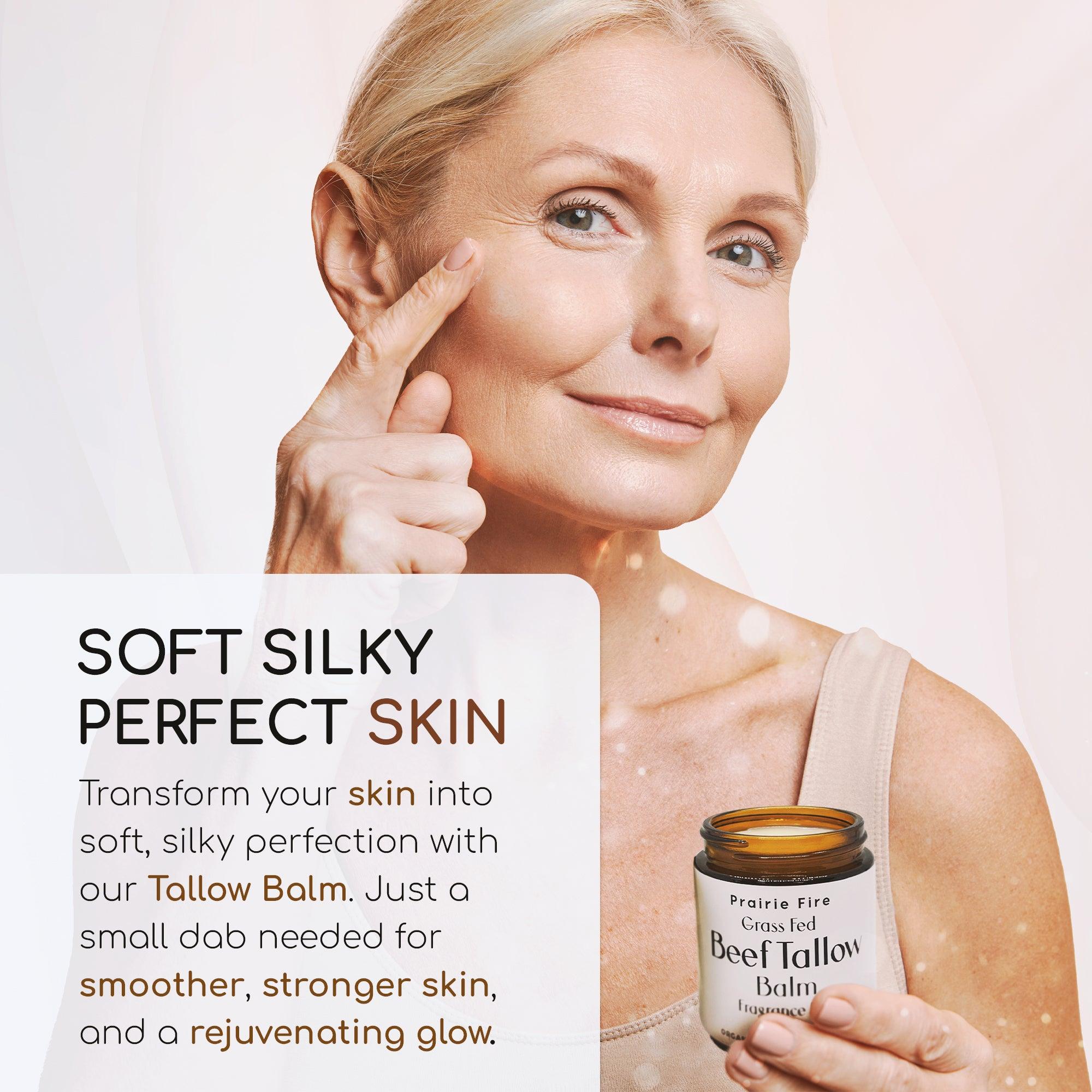 Grass Fed Beef Tallow Balm - 8 oz - Made in USA - Organic Grass Fed and Finished - Moisturizing Skin Care