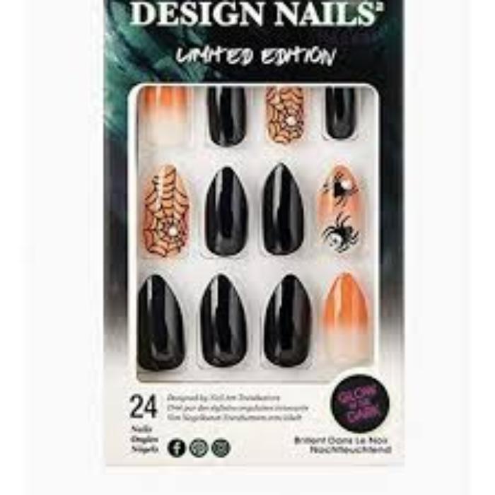 KISS Design 24 Glow In The Dark Fake Nails Halloween (Limited Edition)