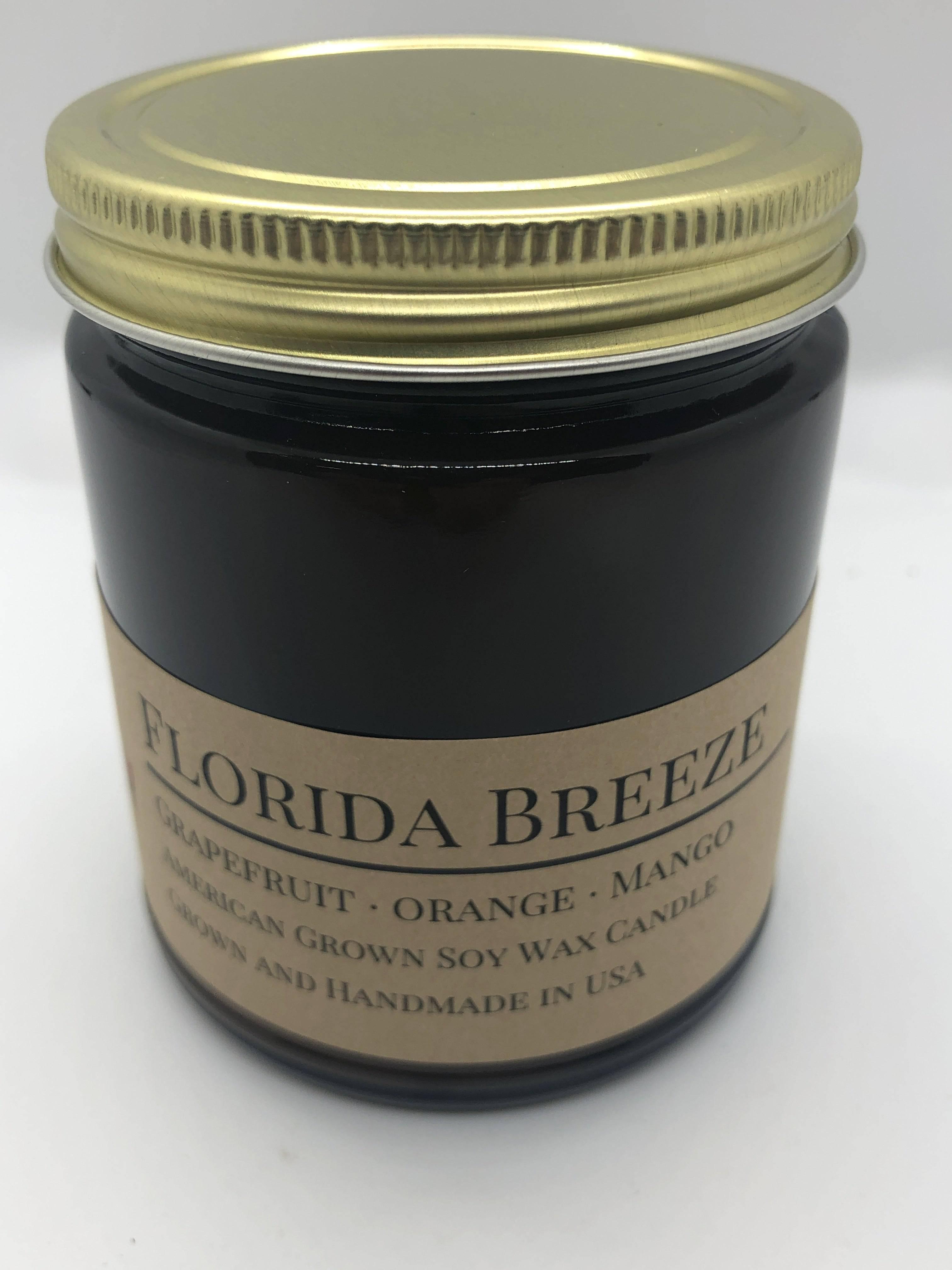 Florida Breeze Soy Wax Candle | 9 oz Amber Apothecary Jar