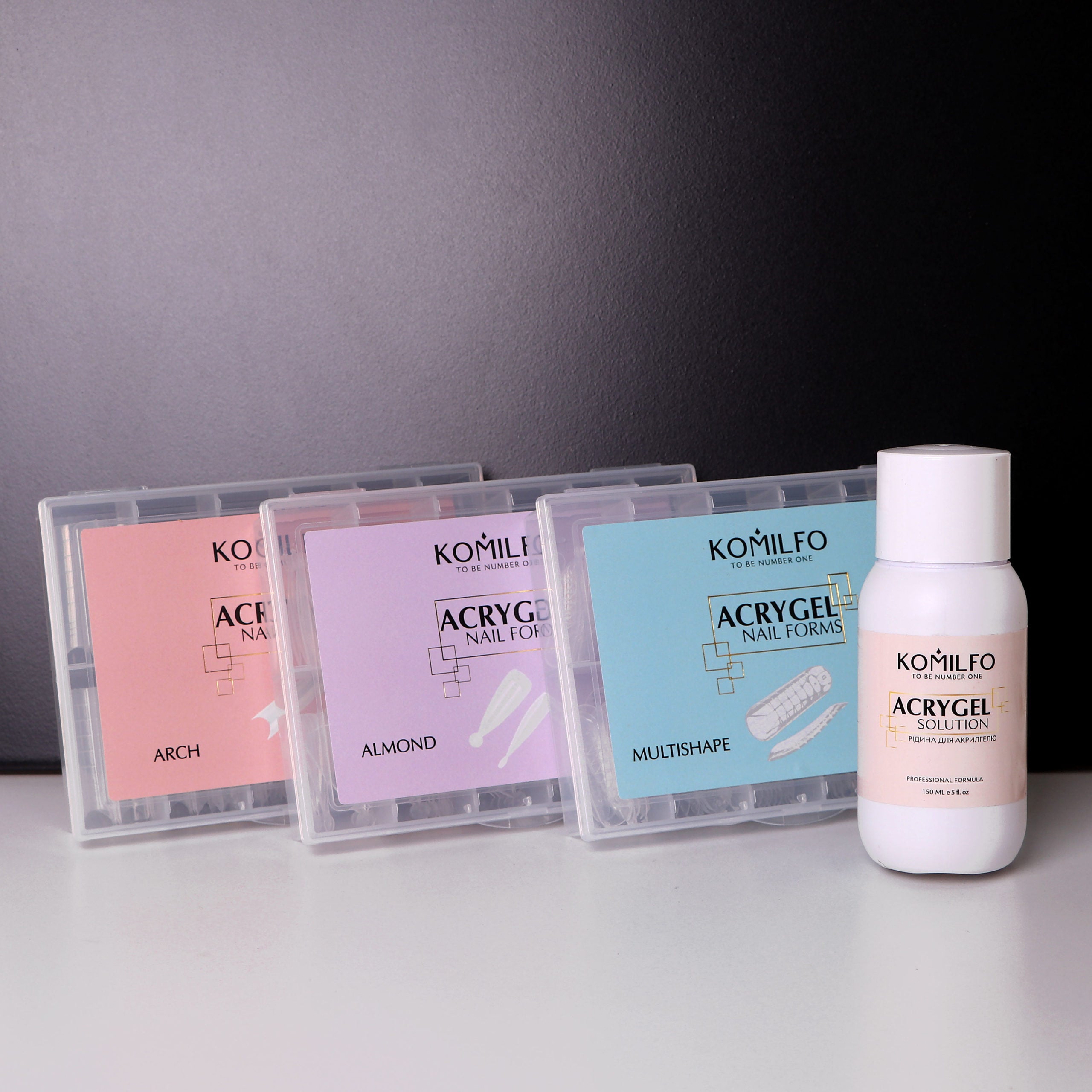 KOMILFO ACRY GEL TOP NAIL FORMS, MULTISHAPE. TOP FORMS FOR BUILDING, UNIVERSAL, 120 PIECES  456062