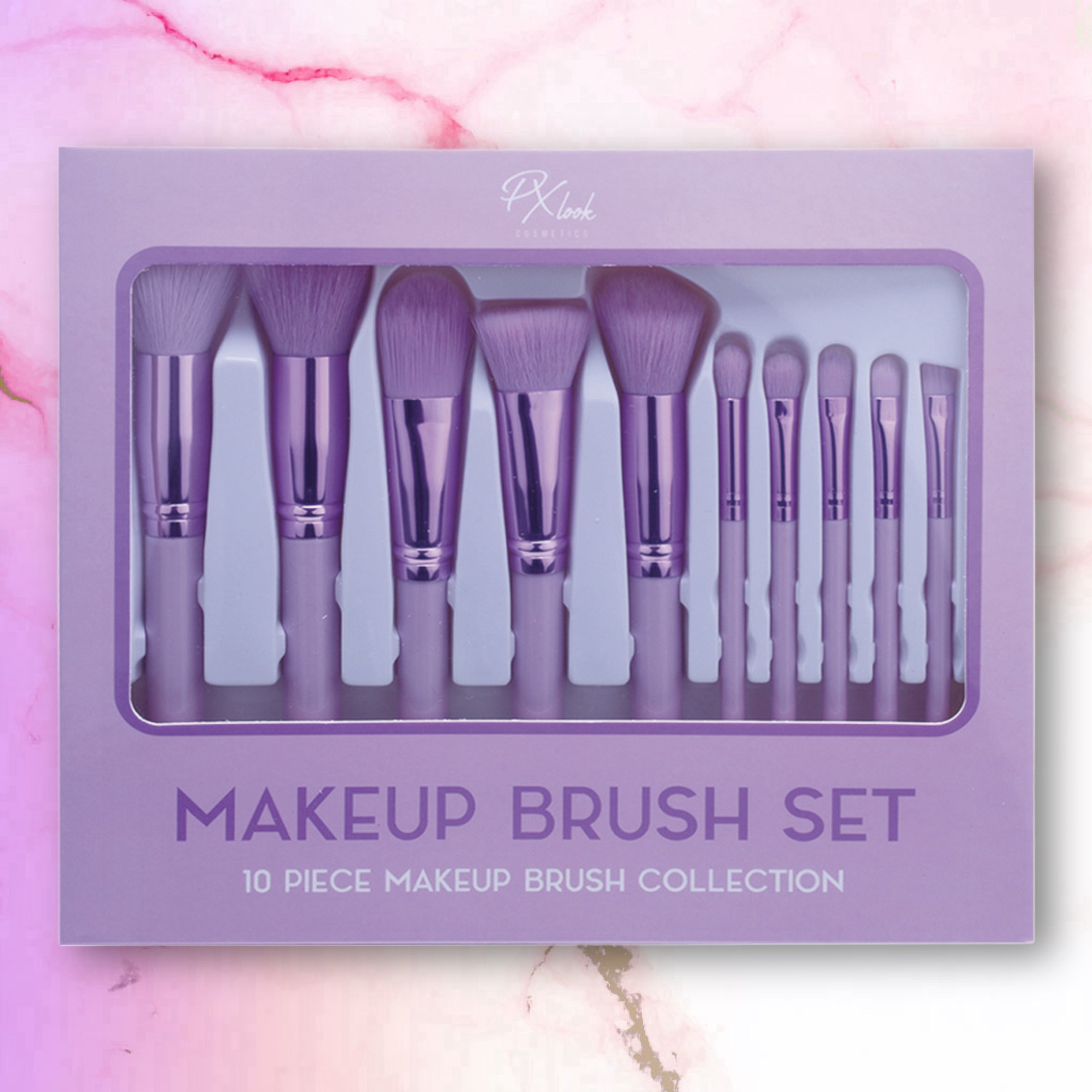 Makeup Brush - 10pc Marble Makeup Brush Collection Set