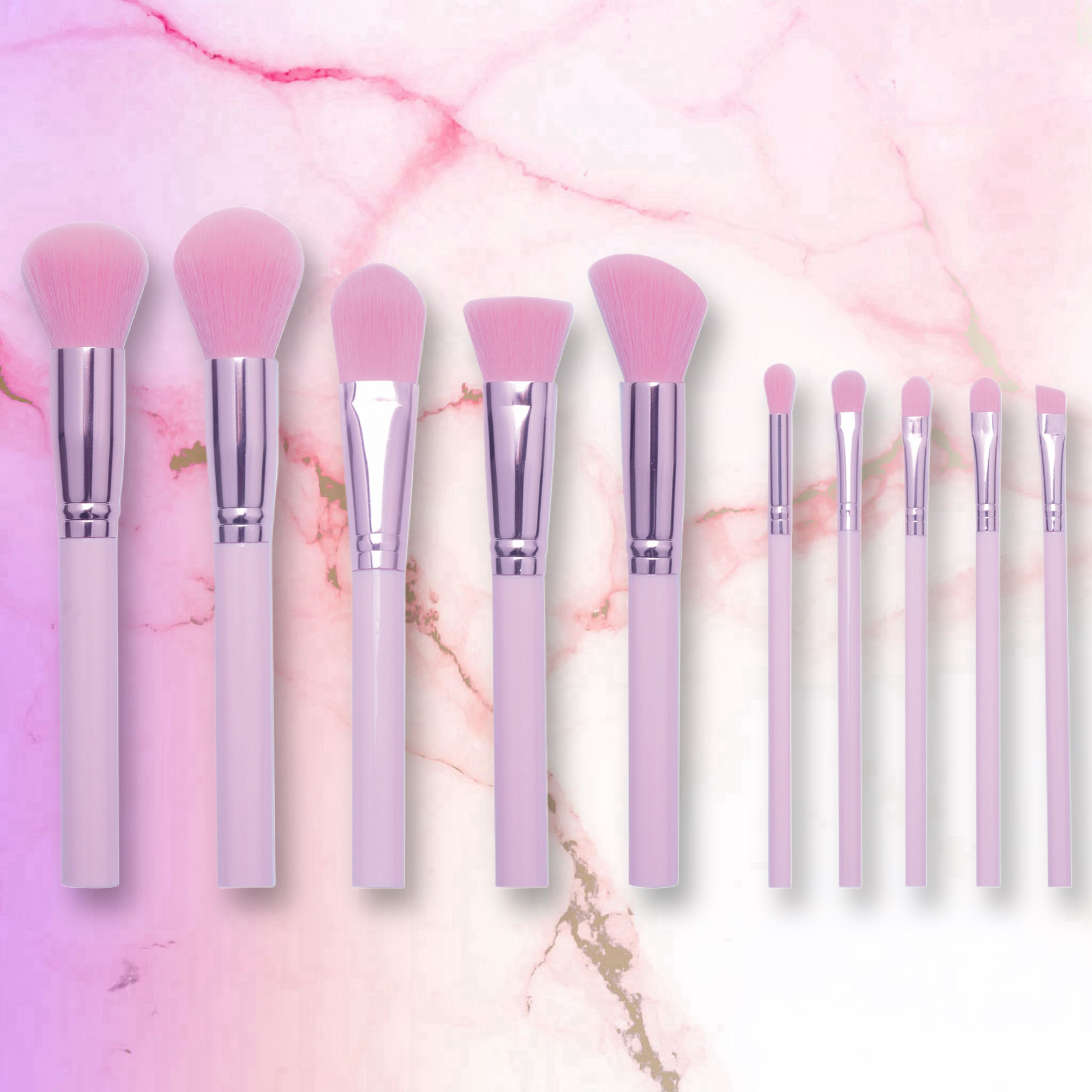 Makeup Brush - 10pc Marble Makeup Brush Collection Set
