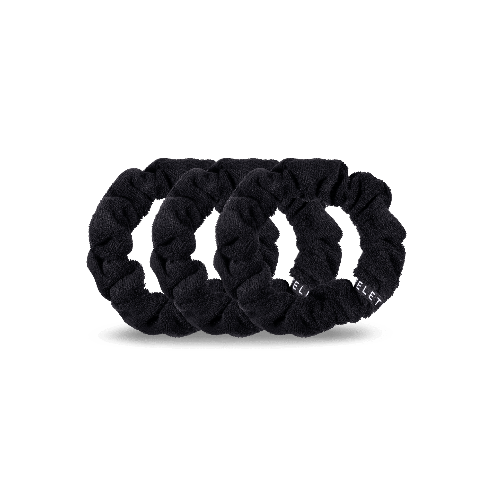 Jet Black Large Towel Scrunchies