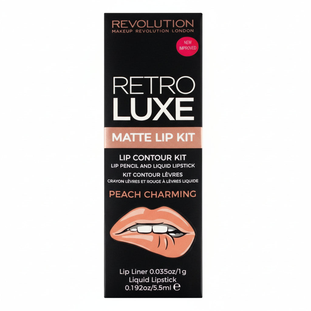 Kit de contorno de labios REVOLUTION Retro Luxe: lápiz y barra de labios (paquete económico)