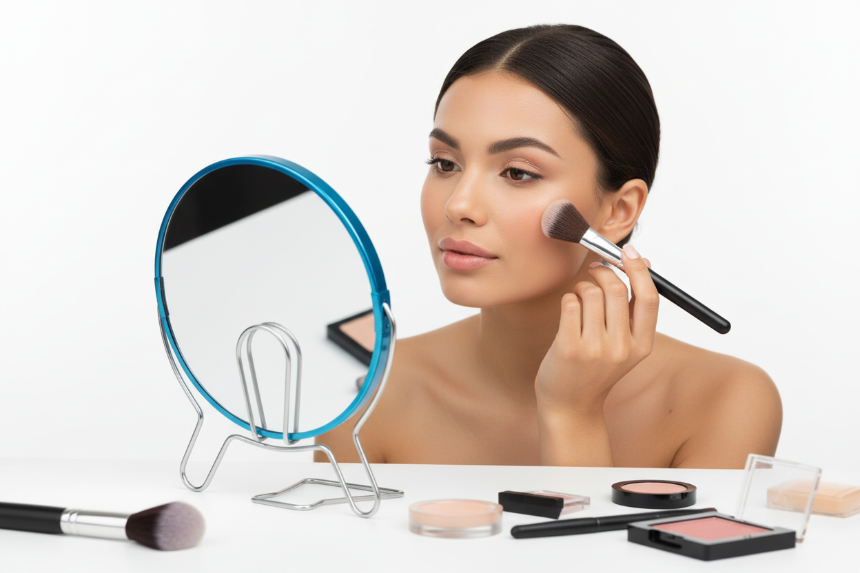 Magnifying Cosmetic Mirror - with folding Stand