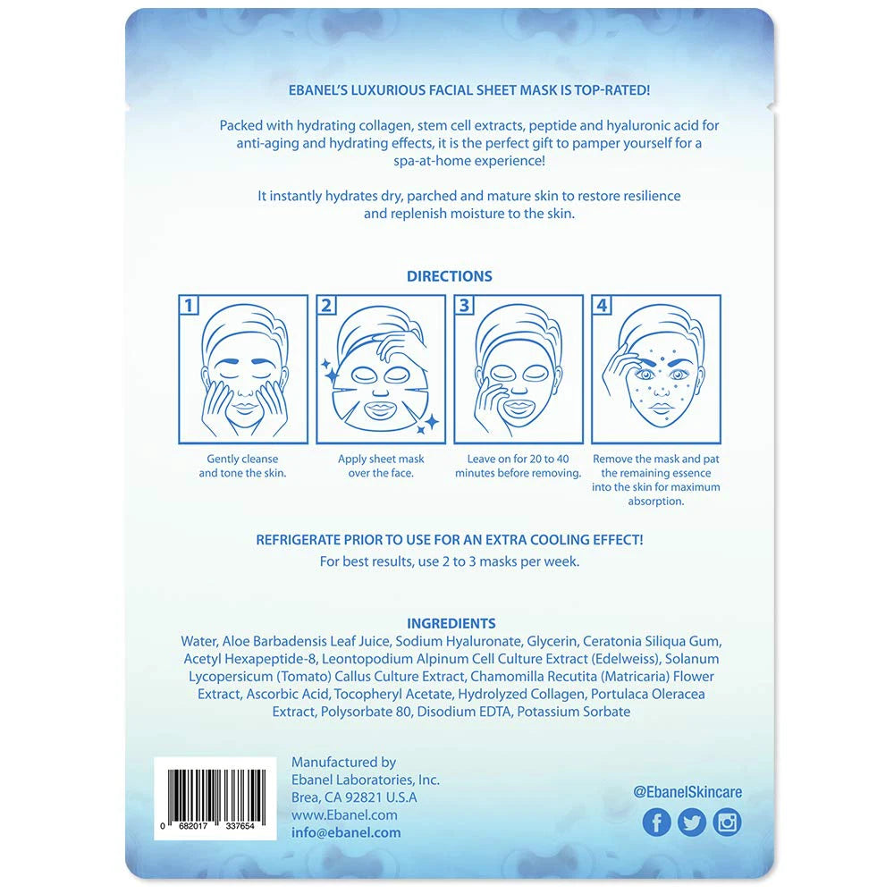 EBANEL Skincare Hyaluronic Collagen Sheet Mask