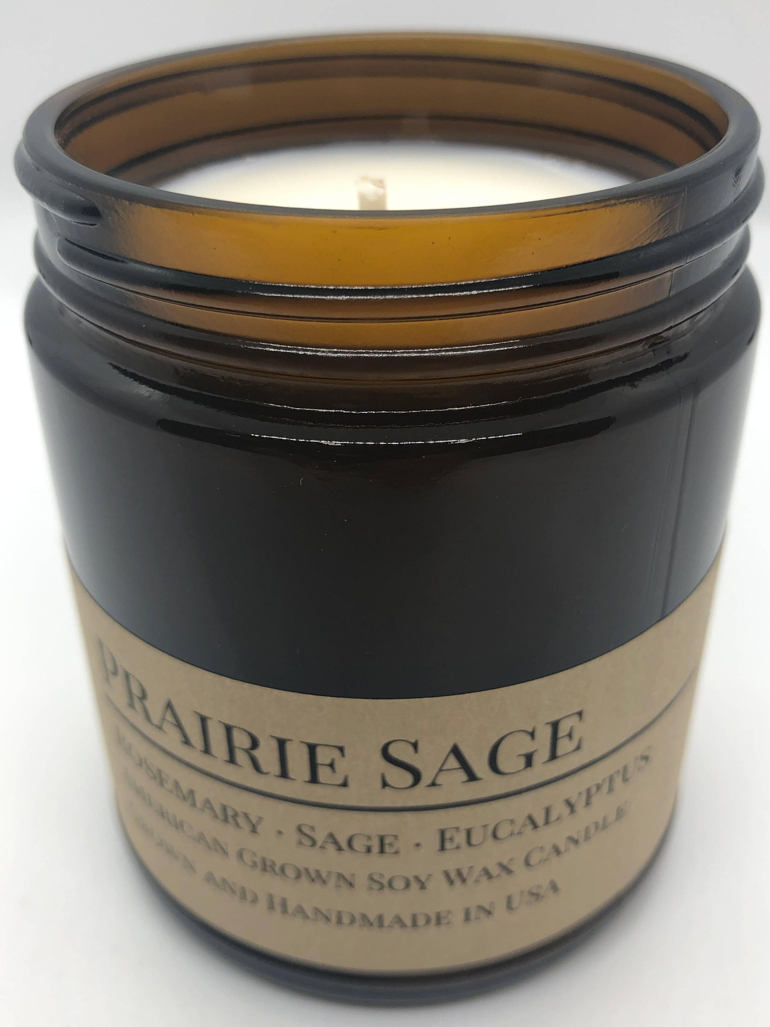 Scented Soy Wax Candle (8.0 oz) 50-60 Hour Burn Time, Cotton Wick, Amber Glass Jar, Grown and Made in USA -