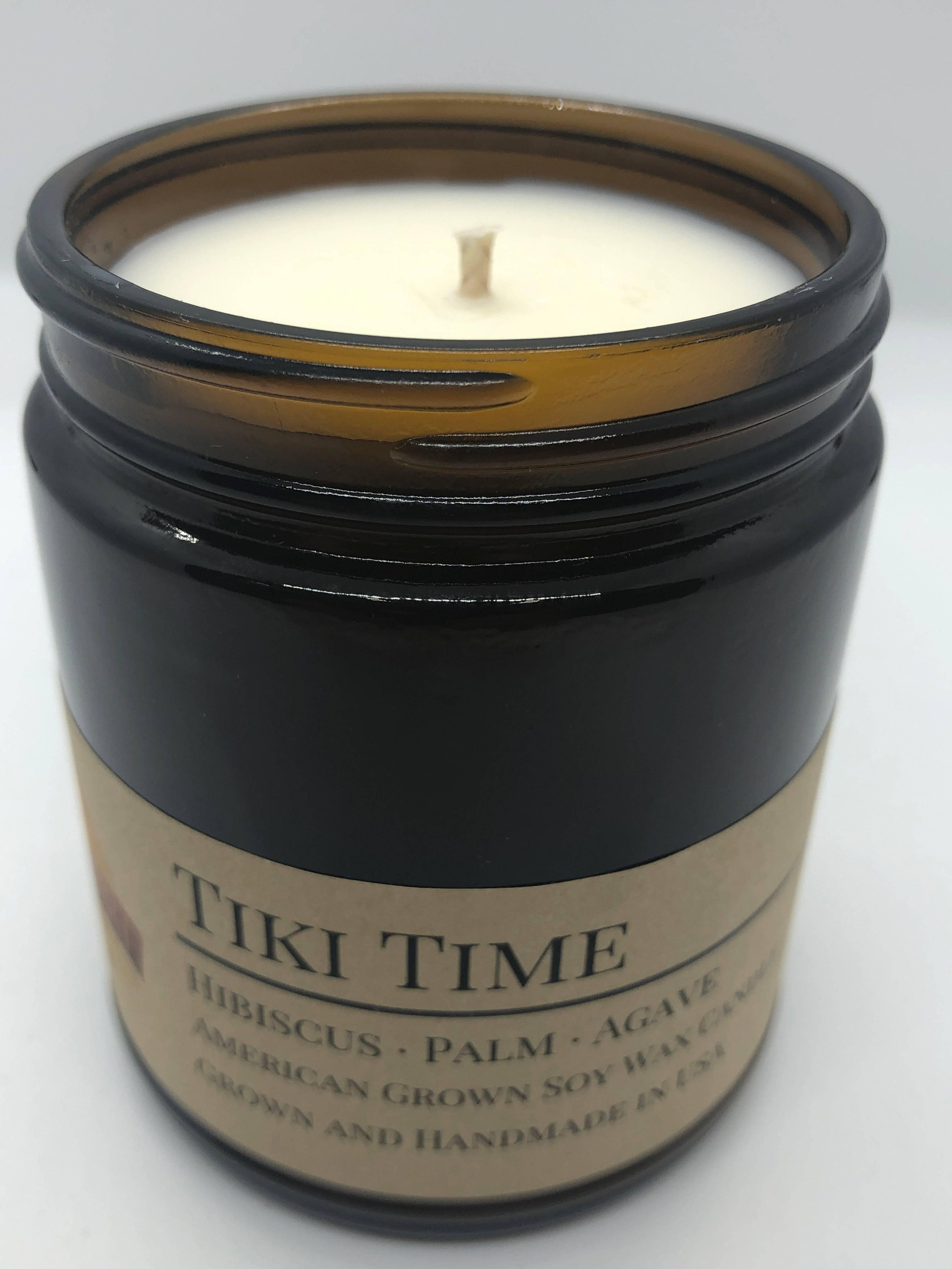 Tiki Time Soy Wax Candle | 9 oz Amber Apothecary Jar