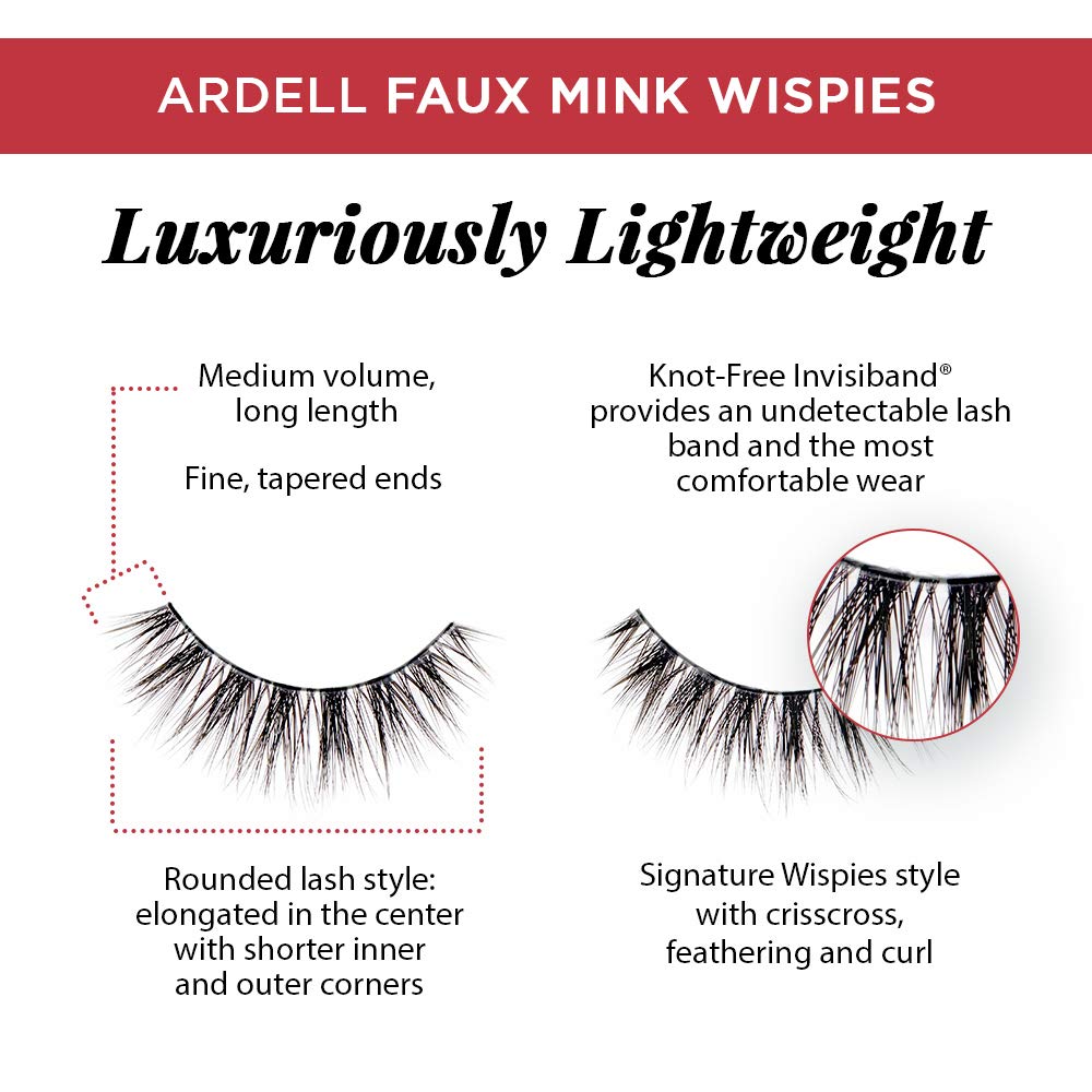 ARDELL Wispies The Original Feather Eyelashes con Invisiband (paquete múltiple)