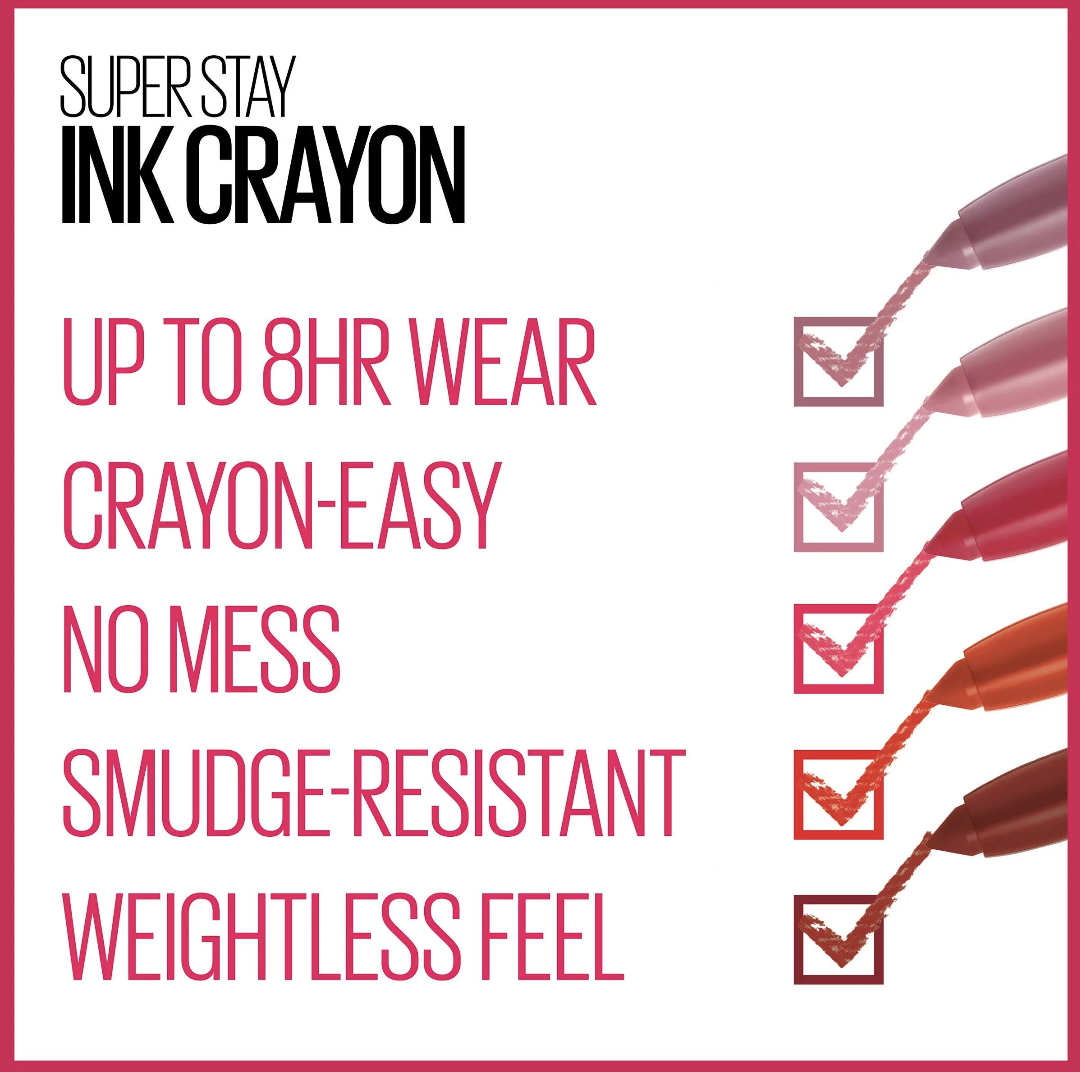MAYBELLINE SuperStay Ink Crayon Matte Longwear Lipstick - VIAI BEAUTY